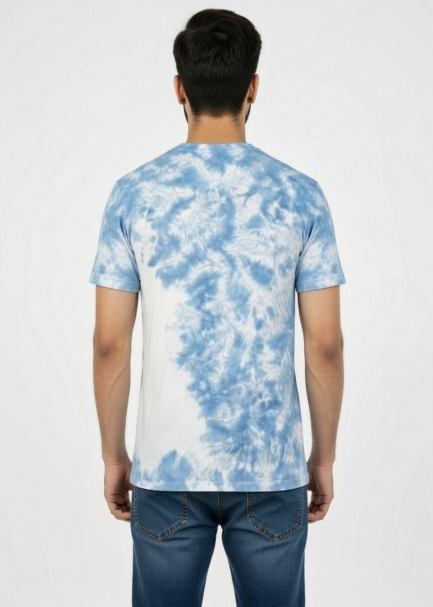 single jersey knit T Shirt in Sky blue, white