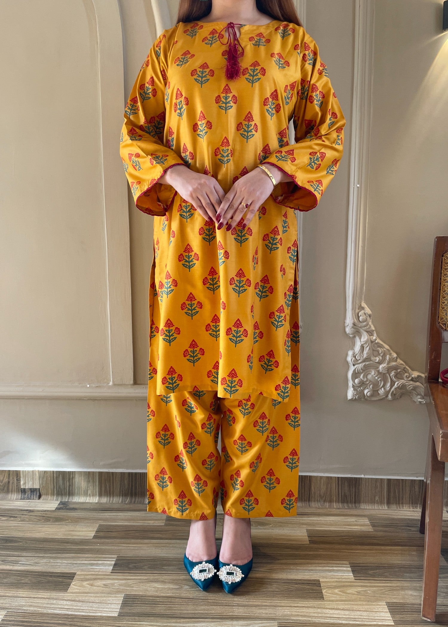 arabic lawn Co Ord Sets in Honey