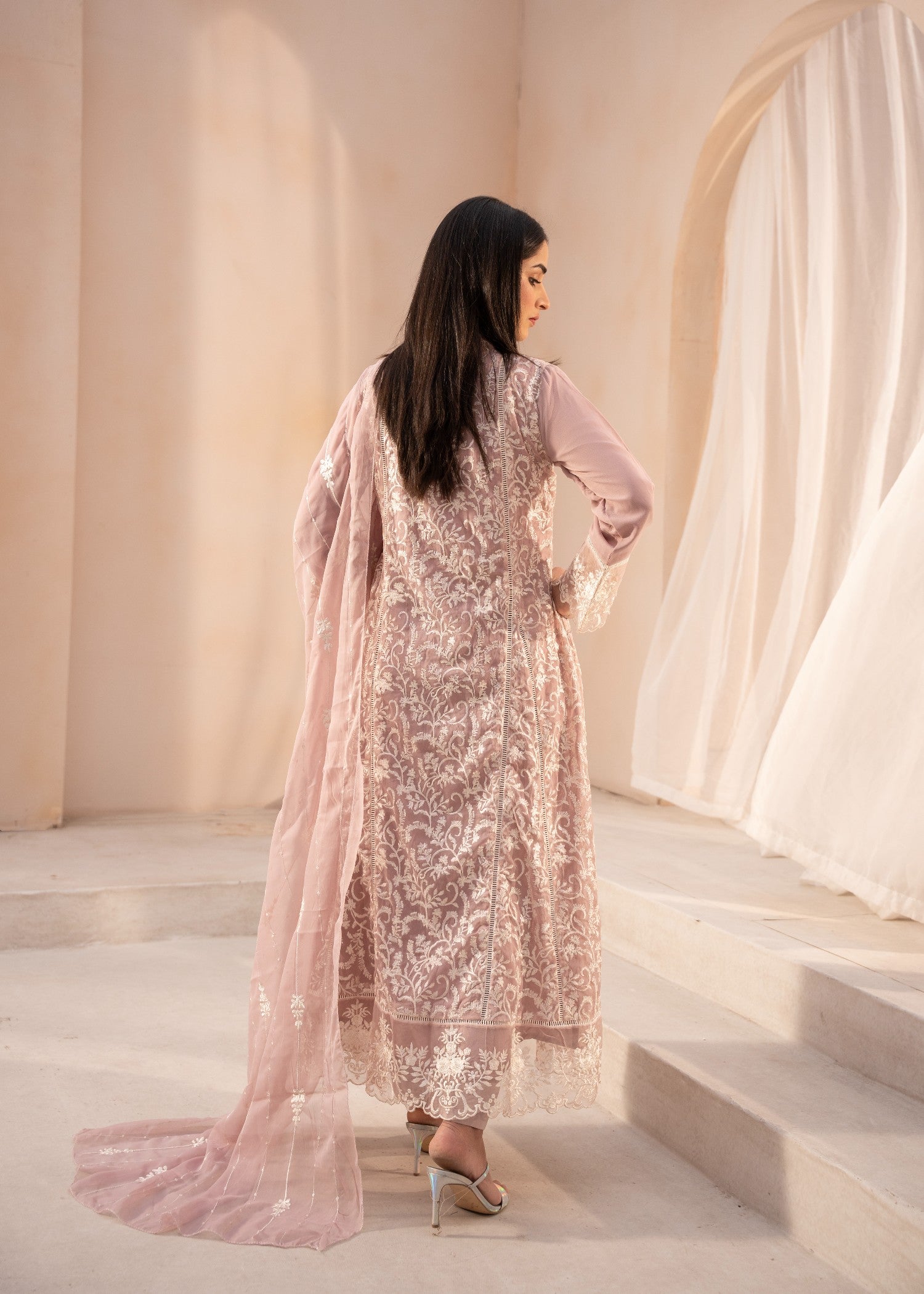 chiffon Gown in Lilac