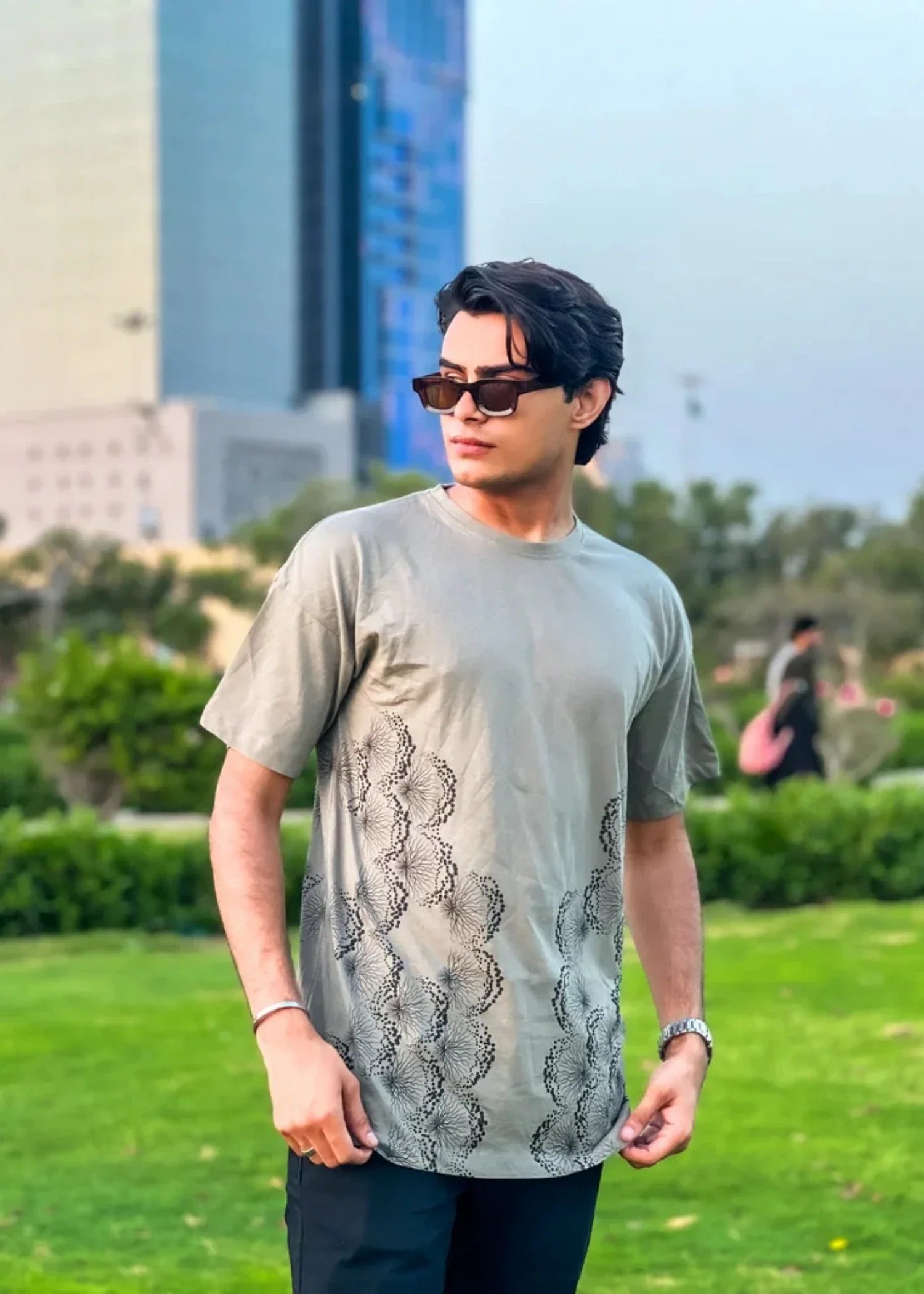 polycotton T Shirt in Grey