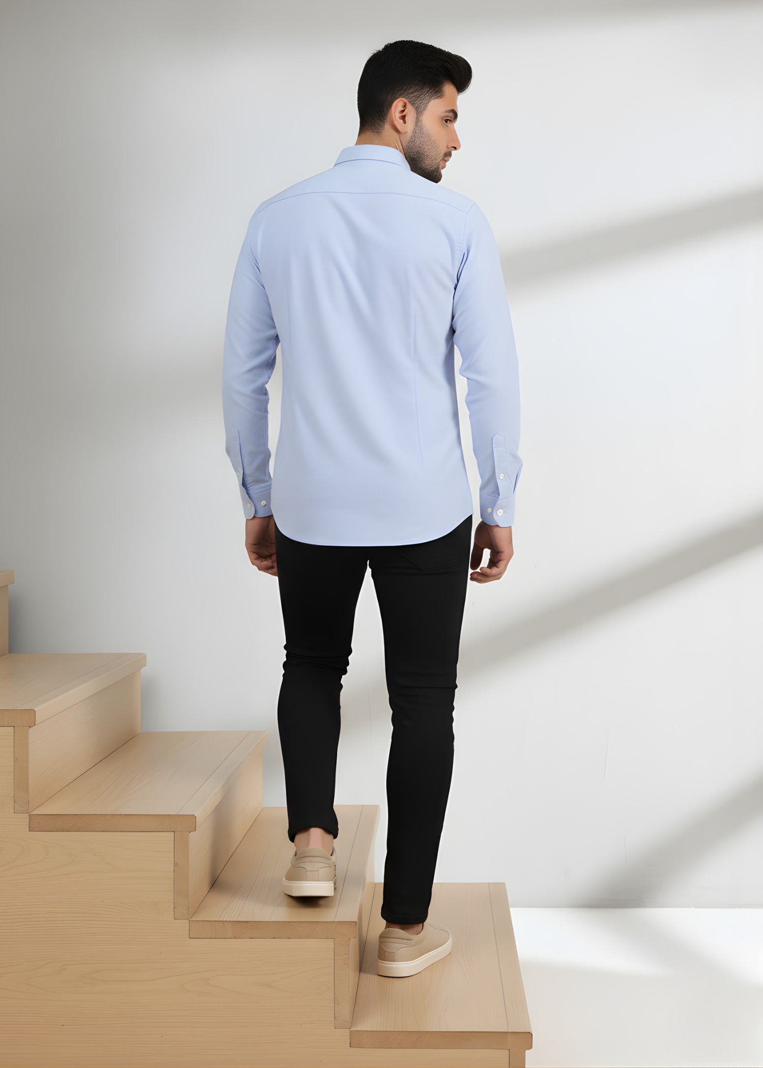 cotton Casual Shirt in Powder blue