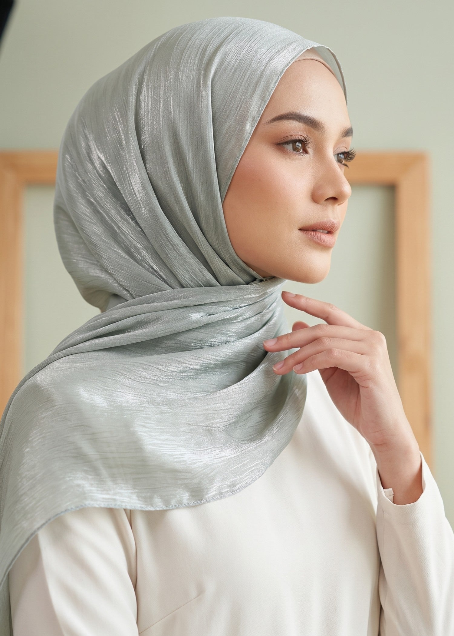 organza Hijab in Ash grey