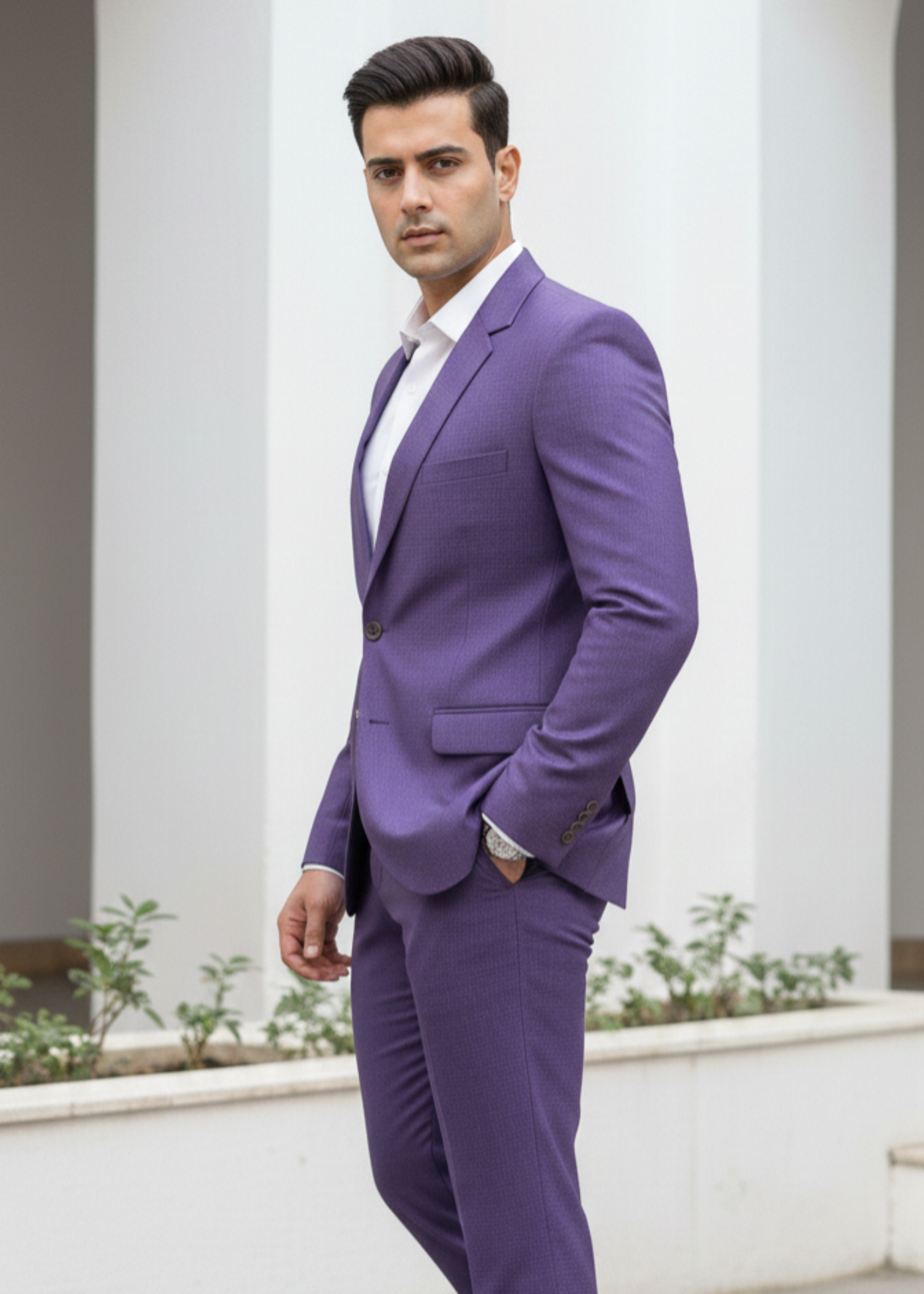 tropical Suits in Purple