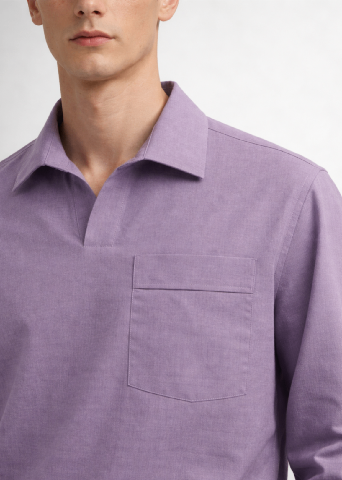 cotton linen Casual Shirt in Purple mountain majesty