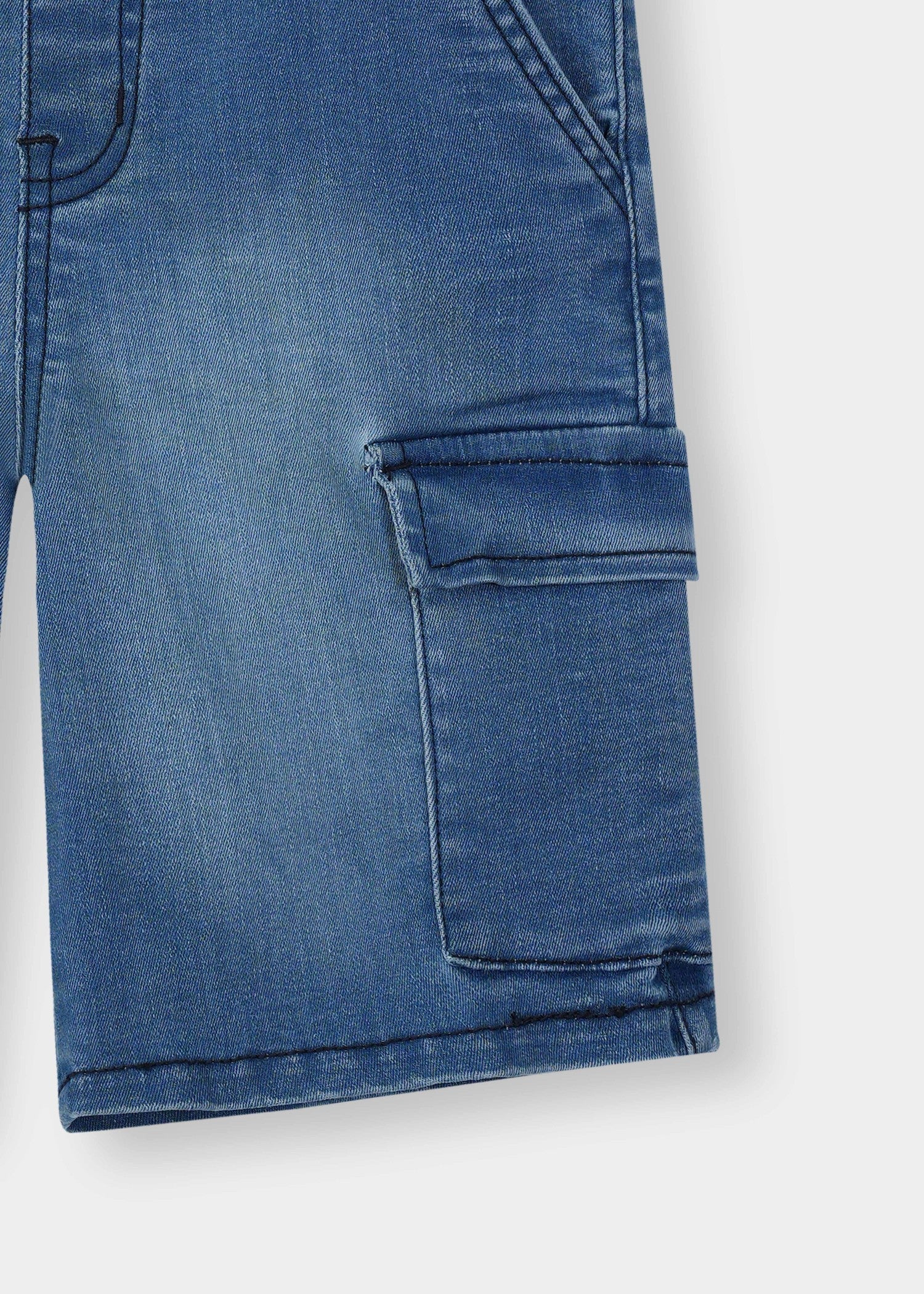stretch denim Shorts in Light blue