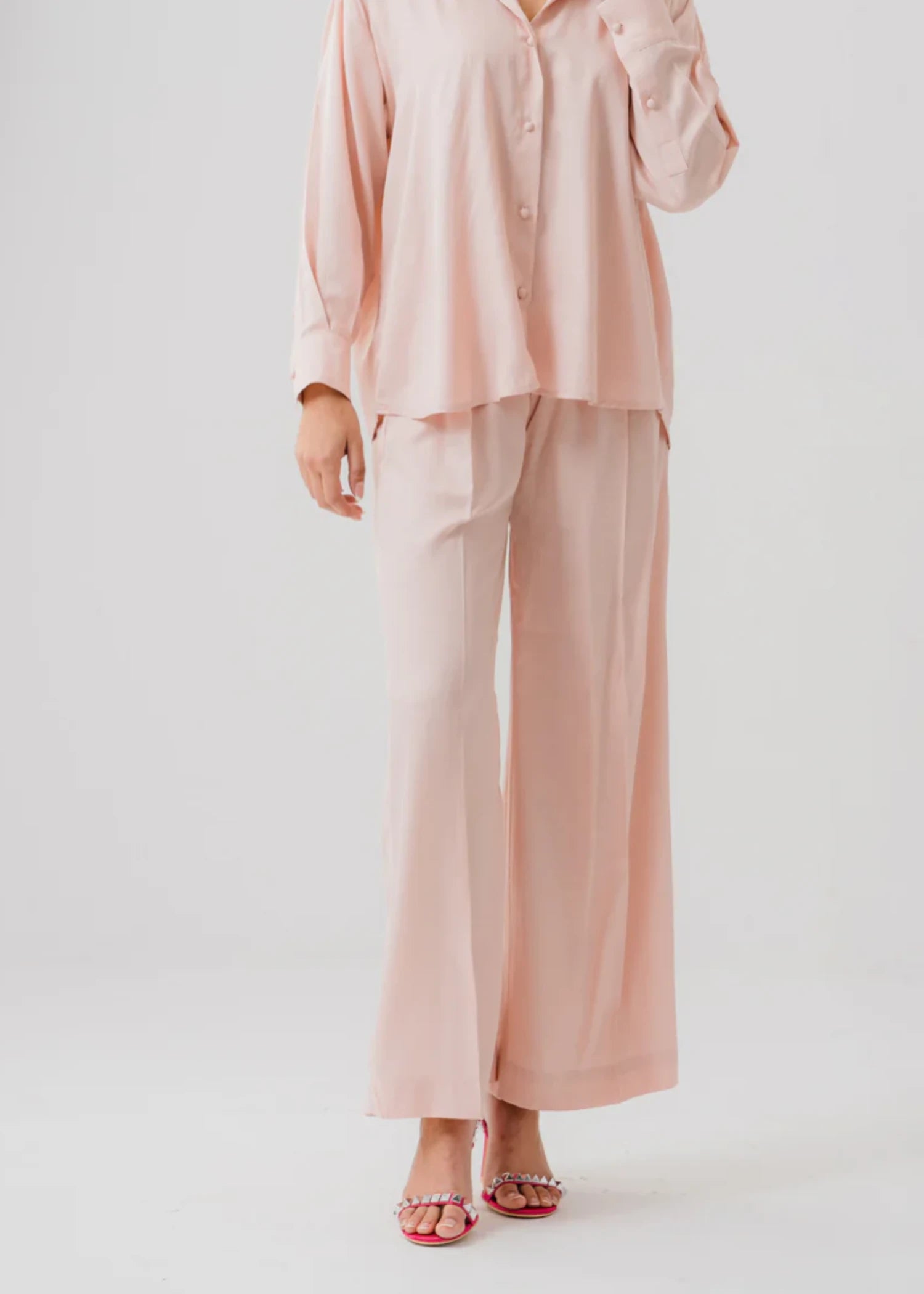 polyester Trousers in Pink