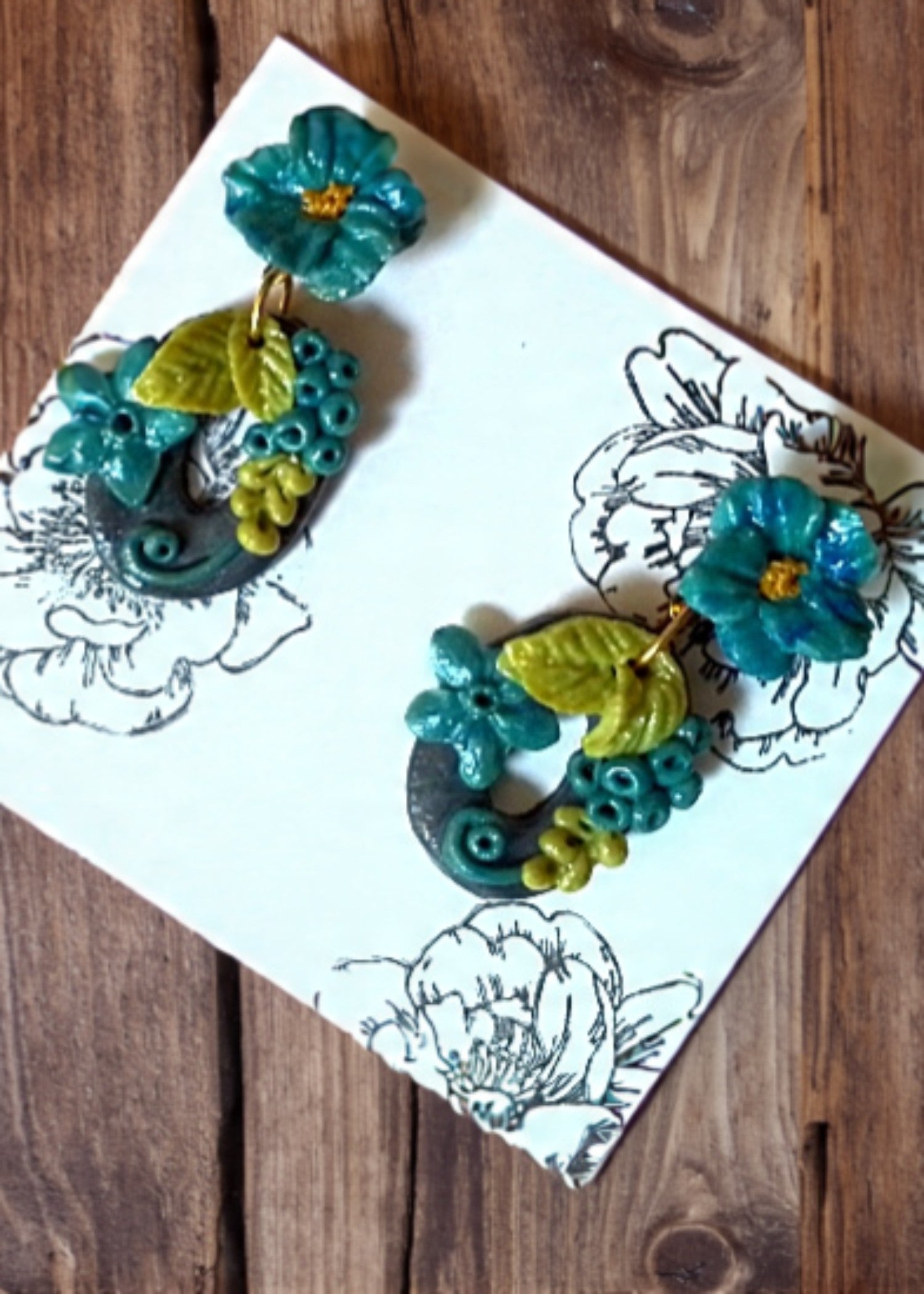 Earrings in Steal grey, pacific blue, herb green Color by - Trendy Women Earrings RZM7654