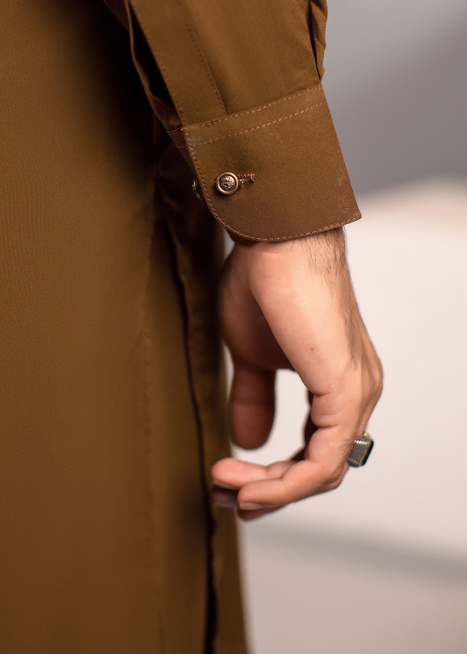 wash & wear Shalwar Kameez in Golden brown