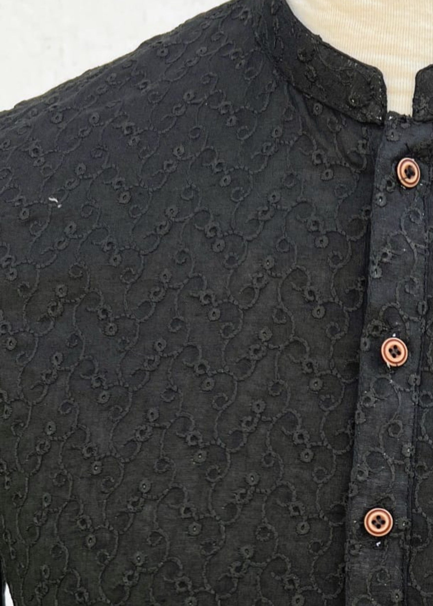 chikankari cotton Kurta in Black
