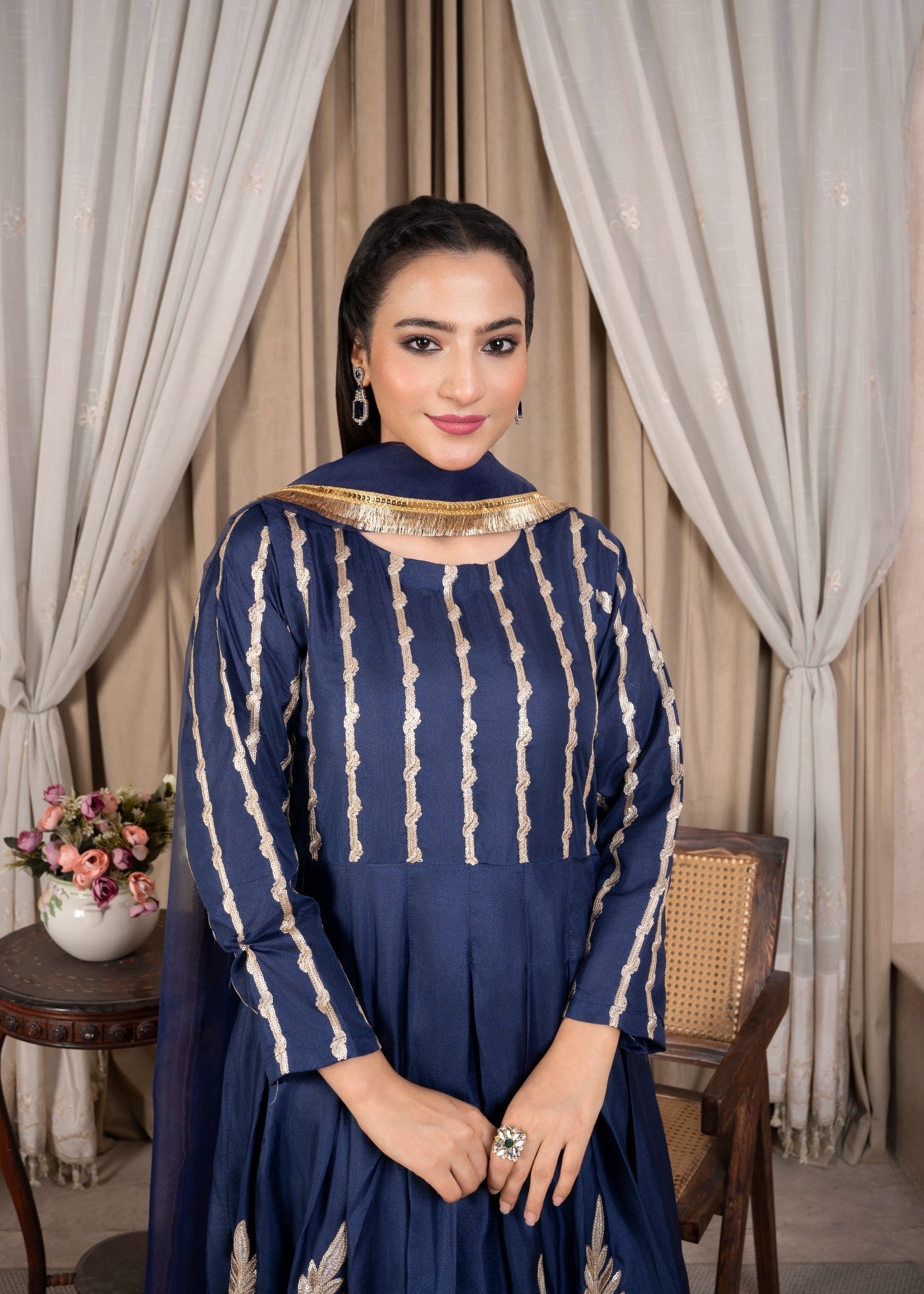 kattan silk Maxi in Blue