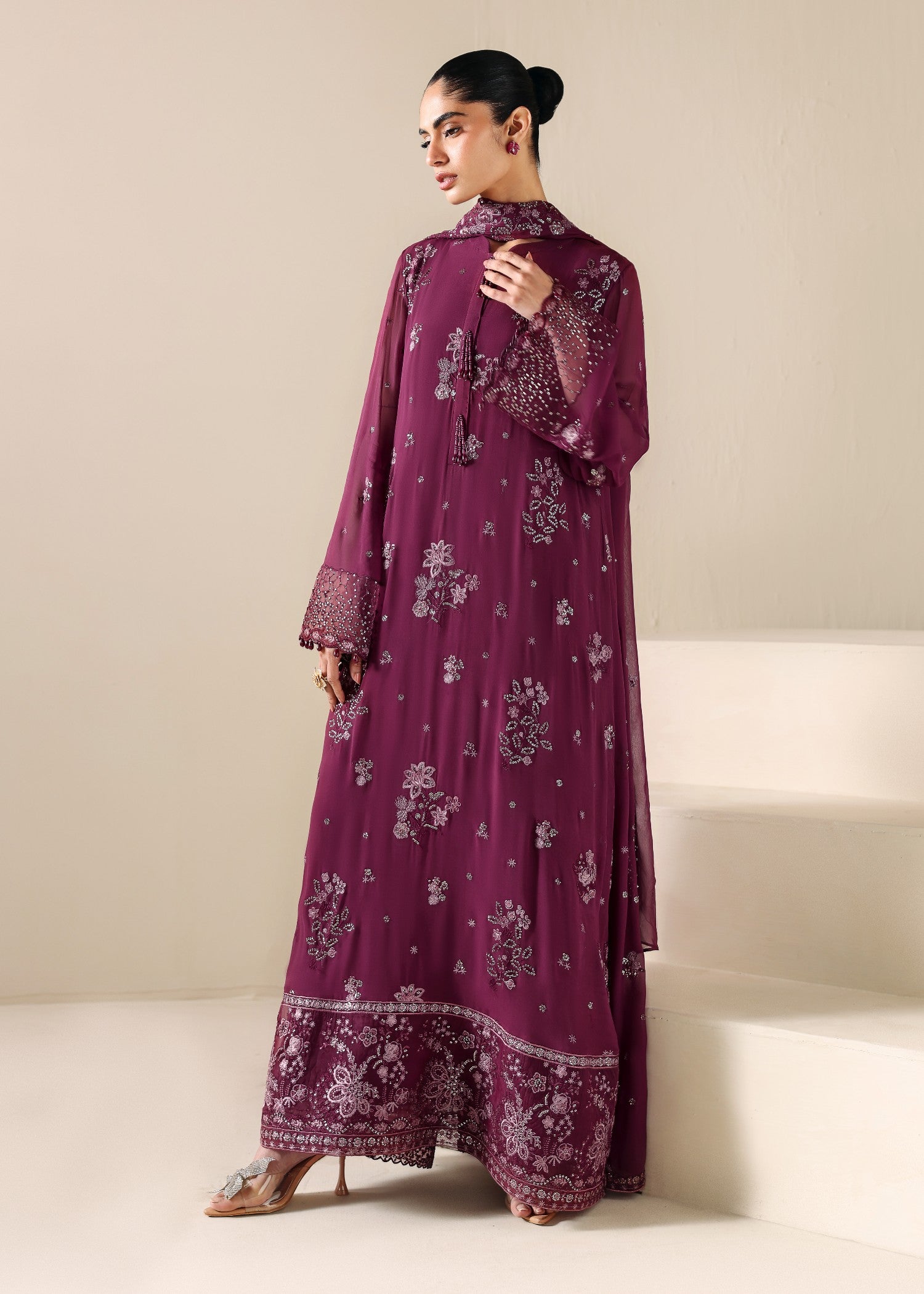 chiffon Unstitched in Purple