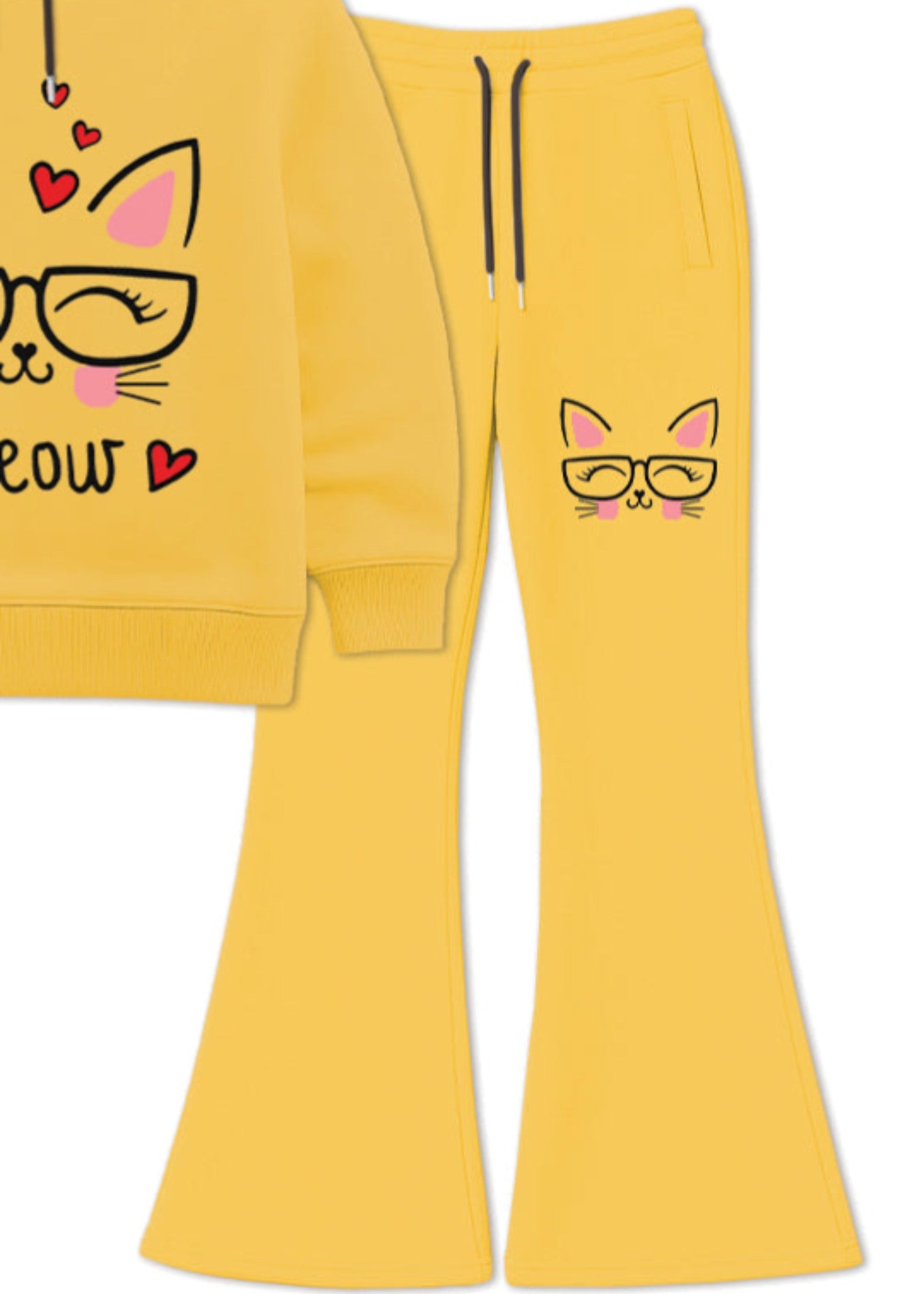 fleece Hoodie in Yellow