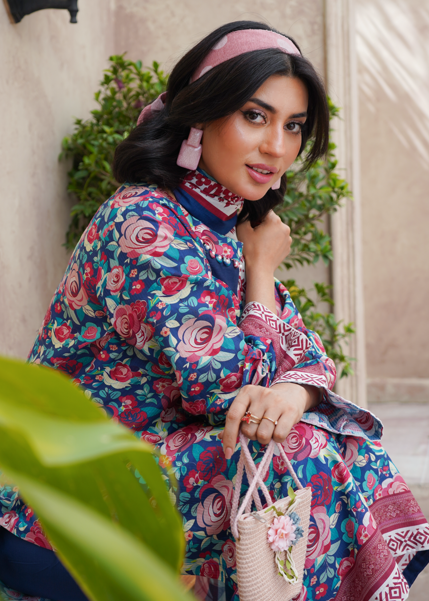 dobby Kurta Set in Azure