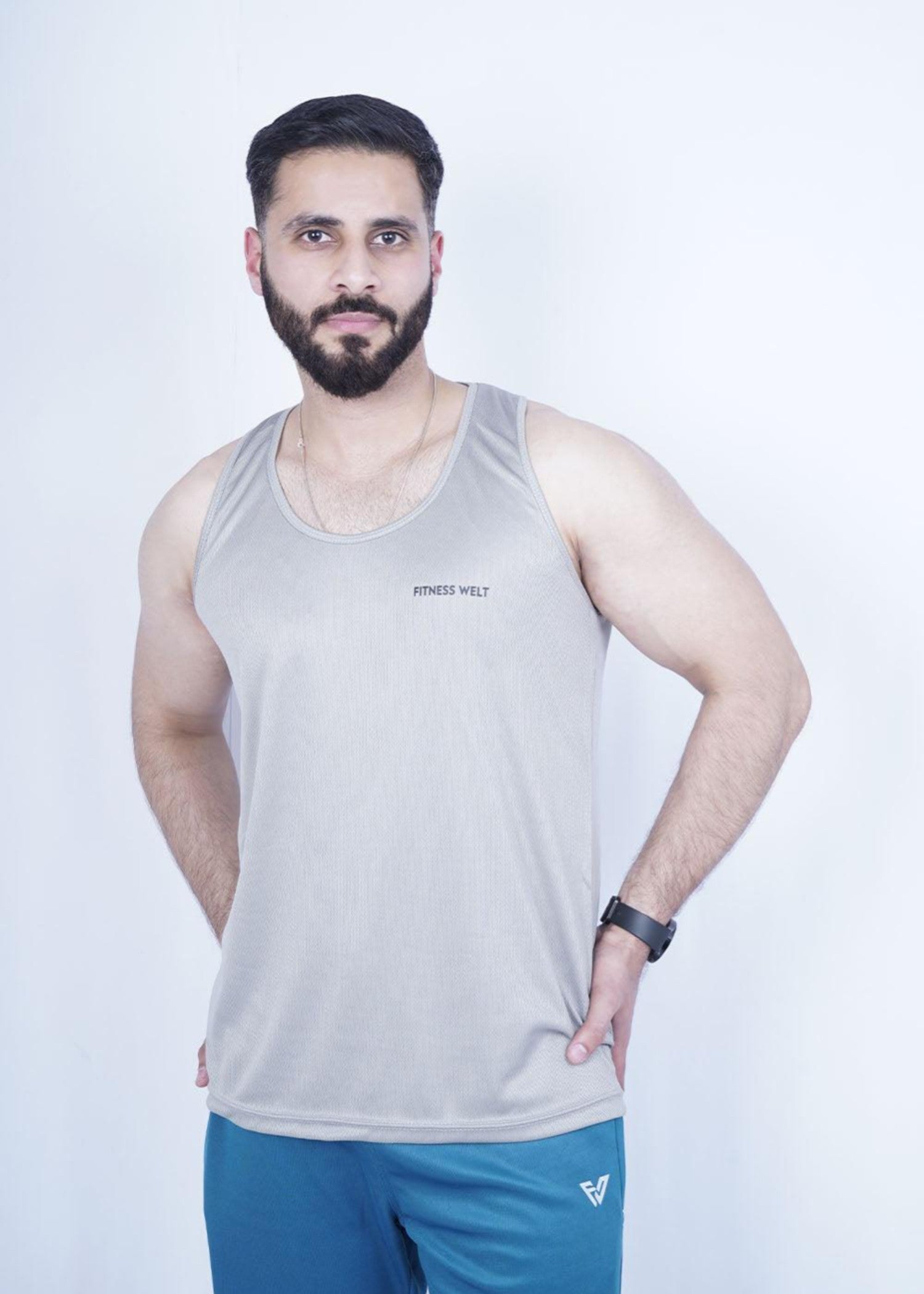 polyester nylon Tank Top in Grey