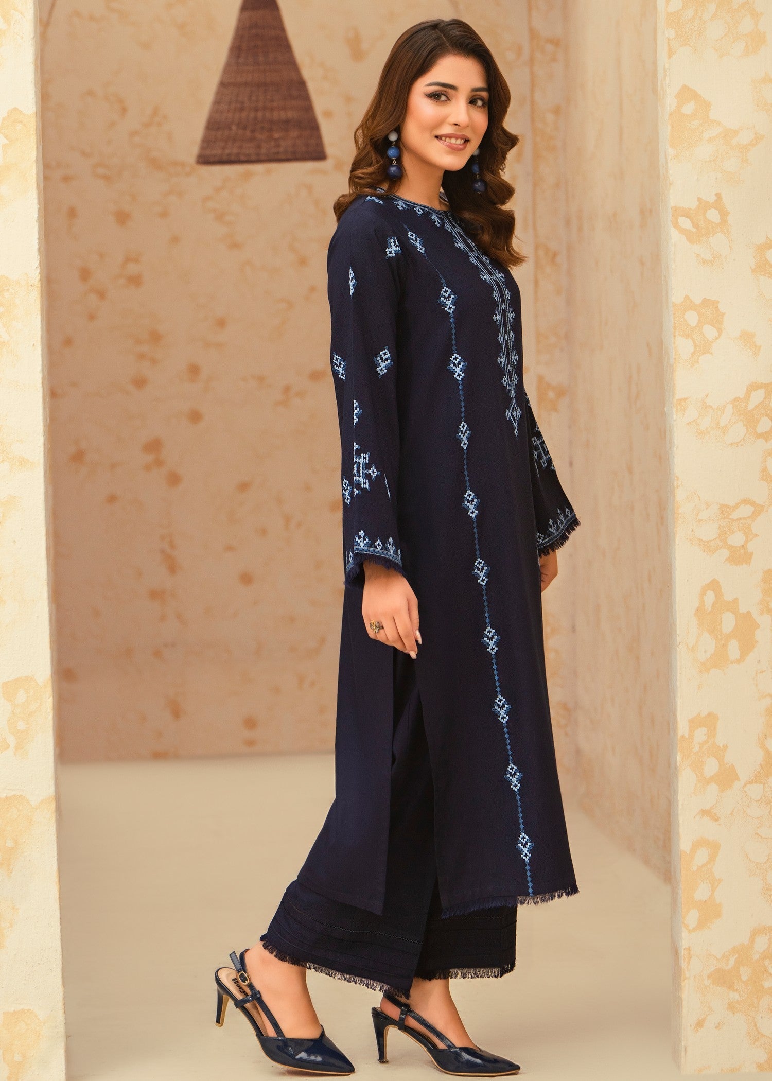 marina Kurta Set in Navy blue