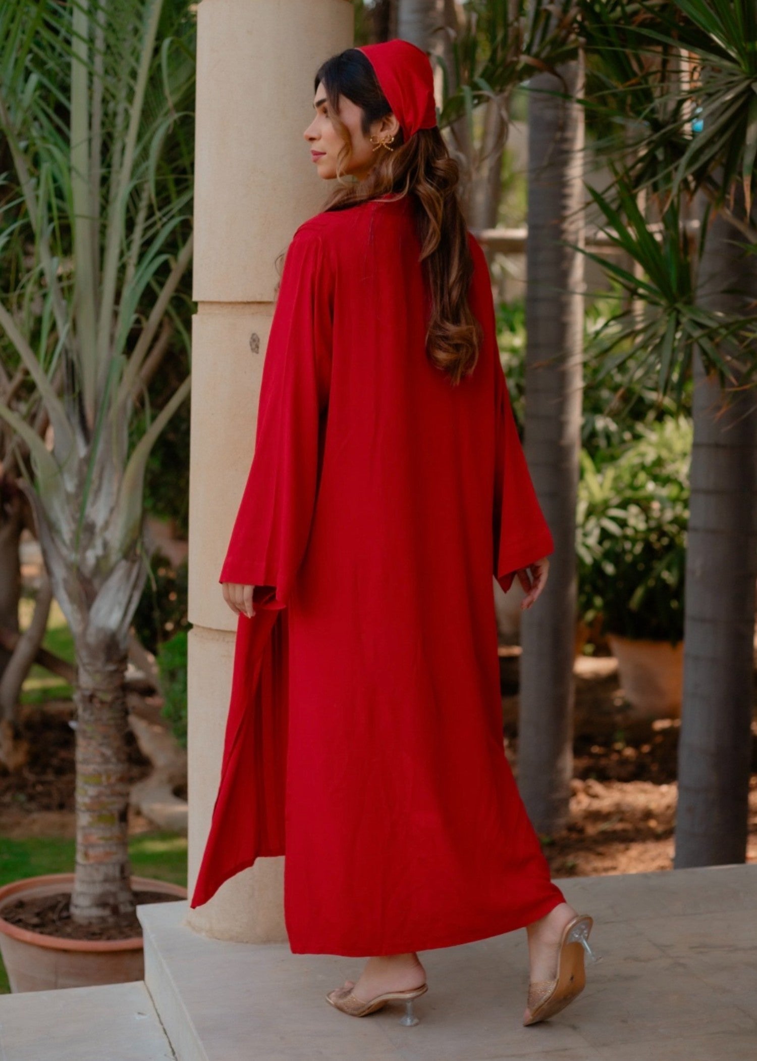 cotton linen Co ord Sets in Cherry red