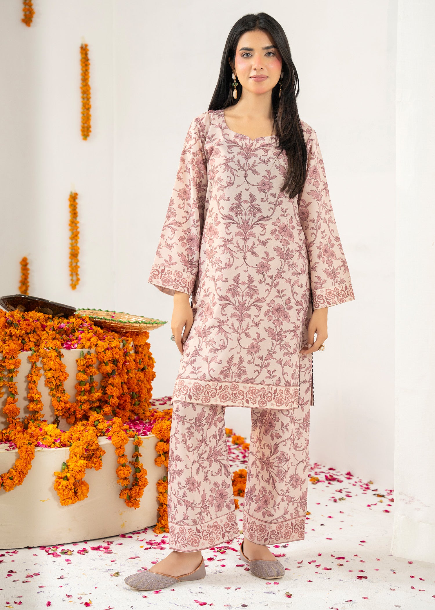 lawn Co Ord Sets in Tea rose pink