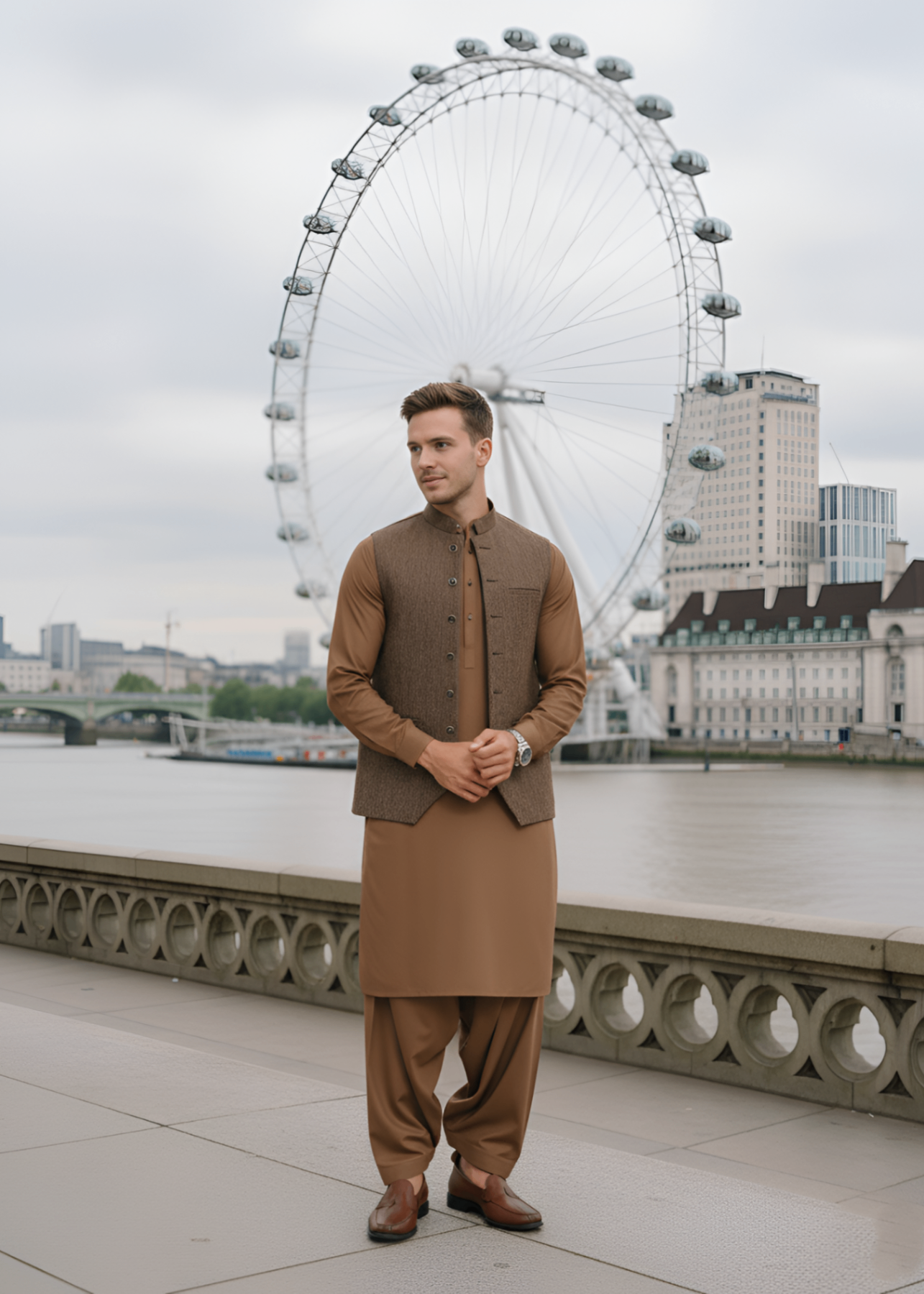 suiting Waistcoat in Brown by The Great Masters (TGM)