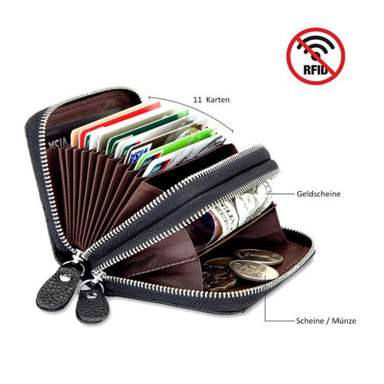 New leather wallet large capacity double zipper
