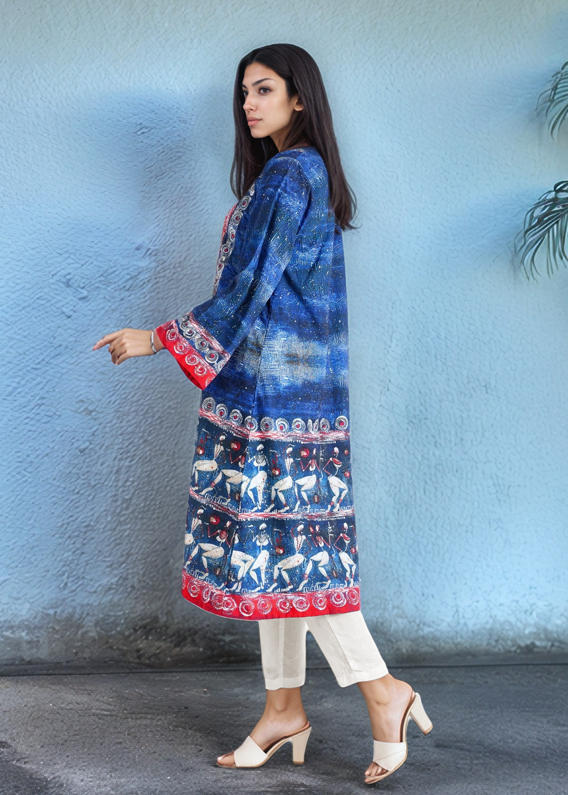 crepe Gown in Blue