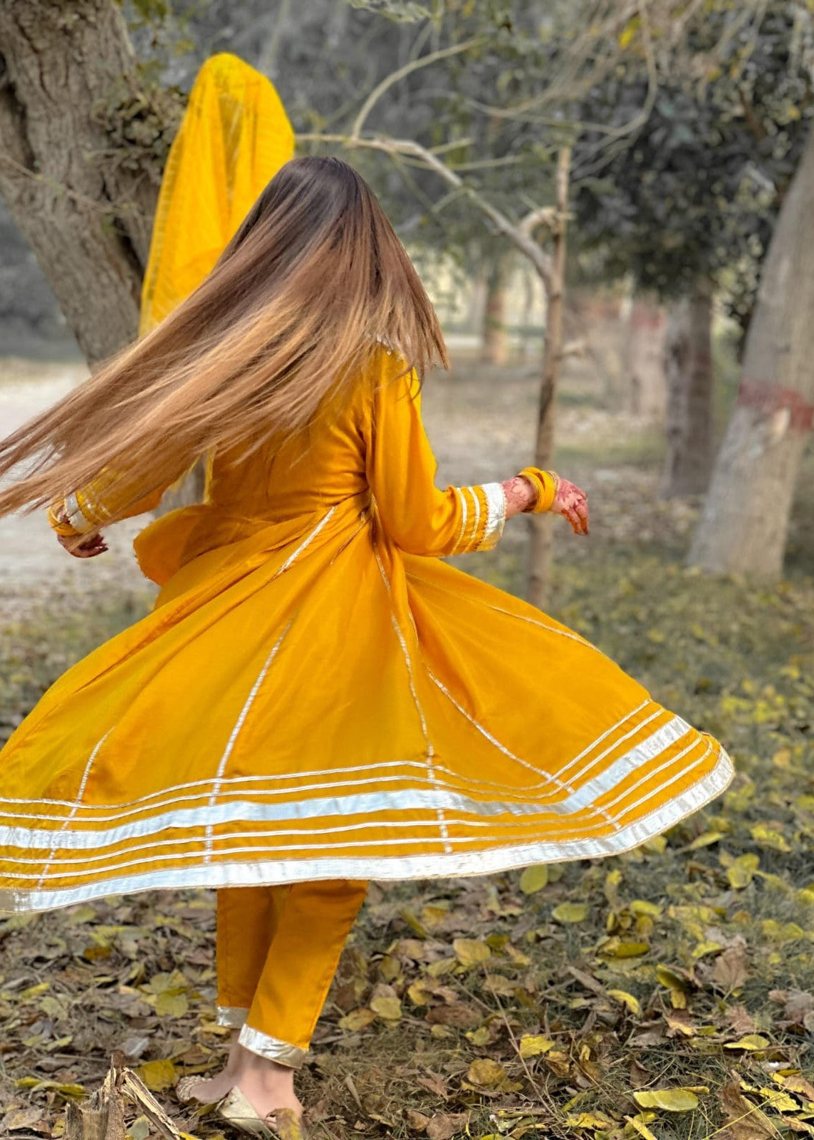 kattan silk Maxi in Mustard