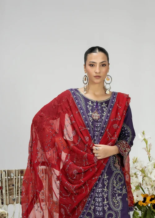 silk Kurta Set in Grape