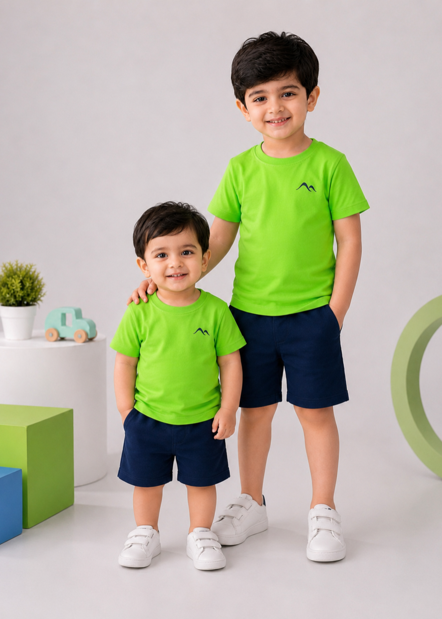 single jersey knit T Shirt in Bright green