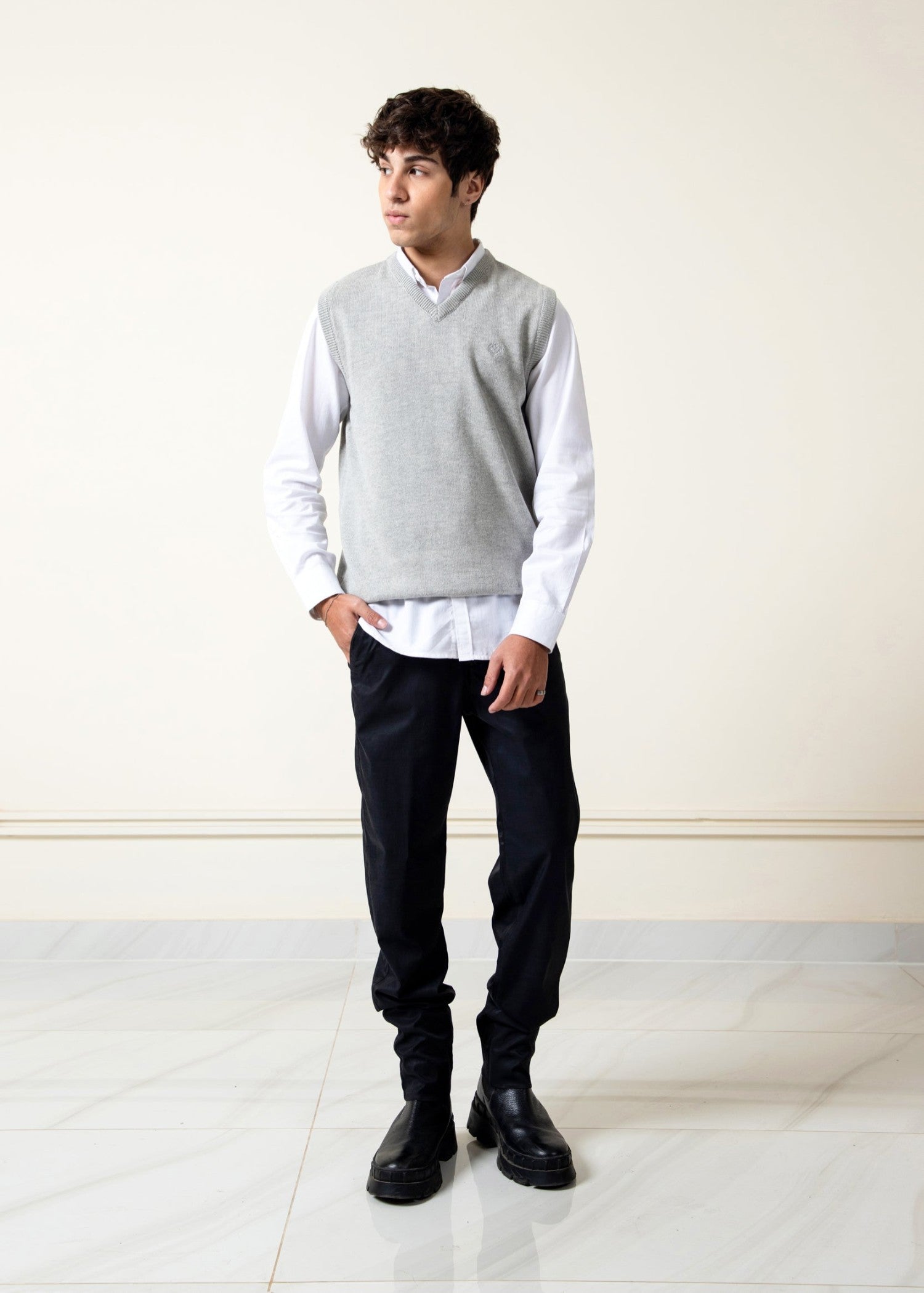 cotton Sweater in Light grey
