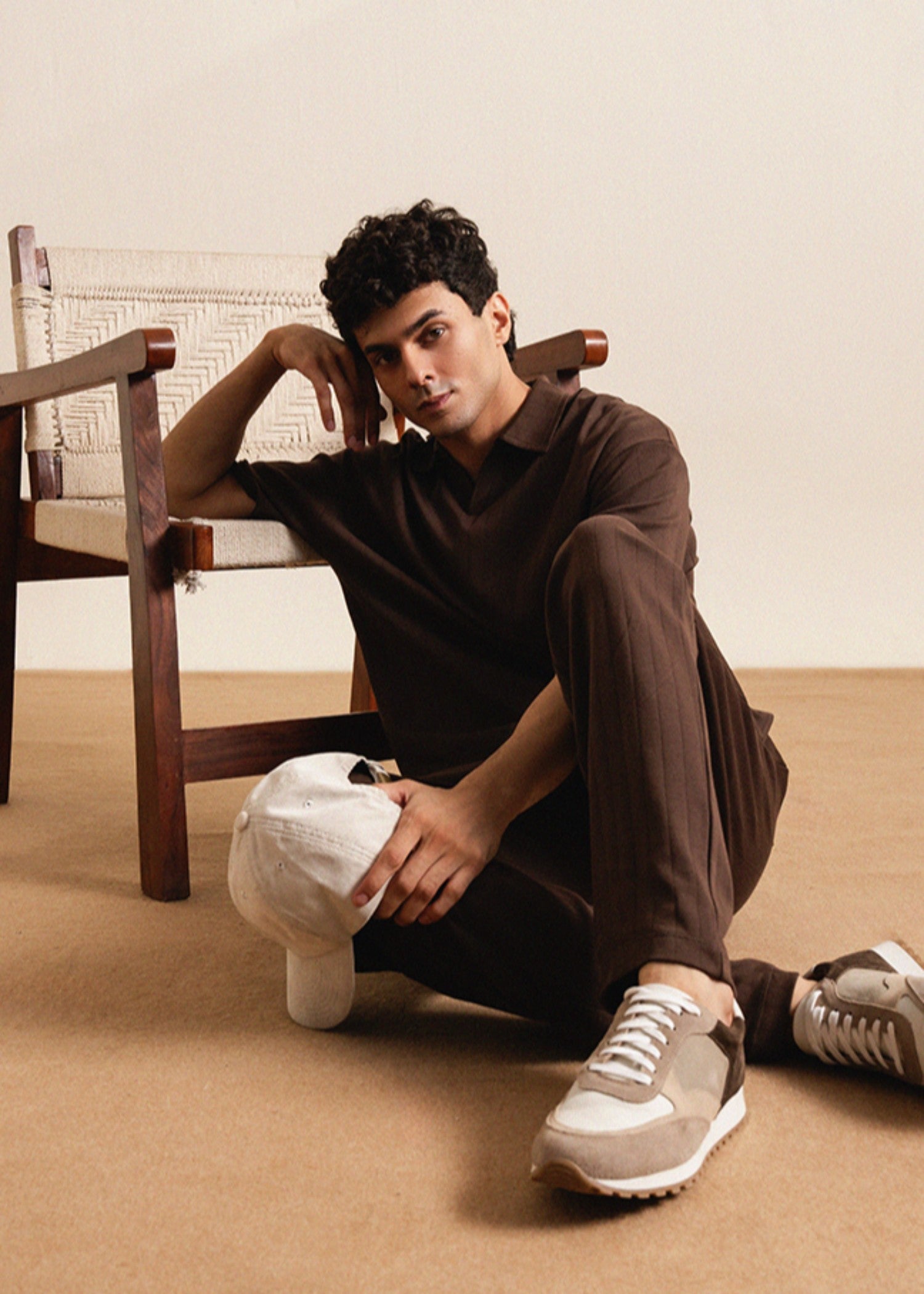 cotton Trousers in Chocolate brown
