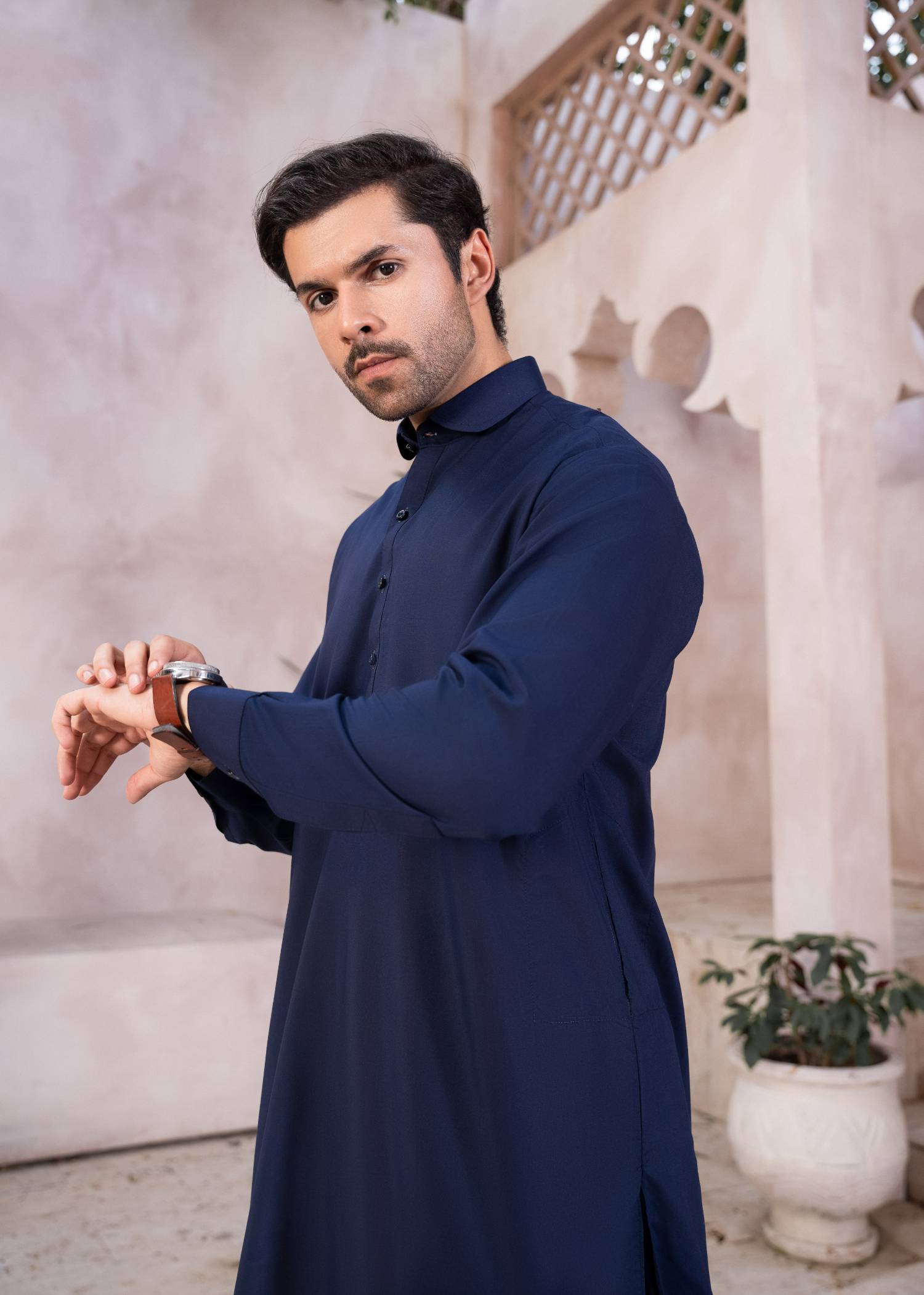 poly viscose Shalwar Kameez in Royal blue