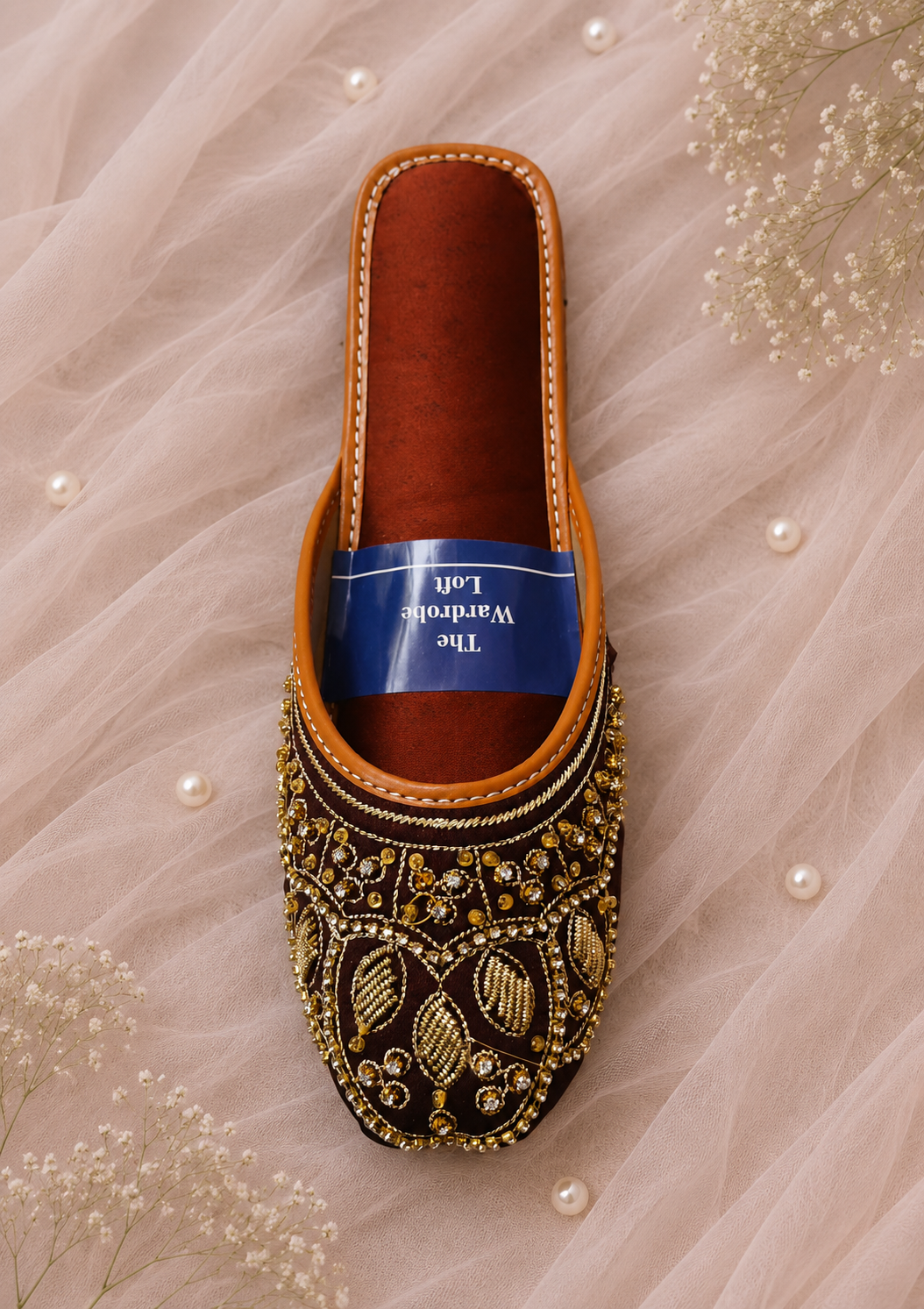 Khussa in Chocolate brown by - High Quality Women Khussa SWS9098