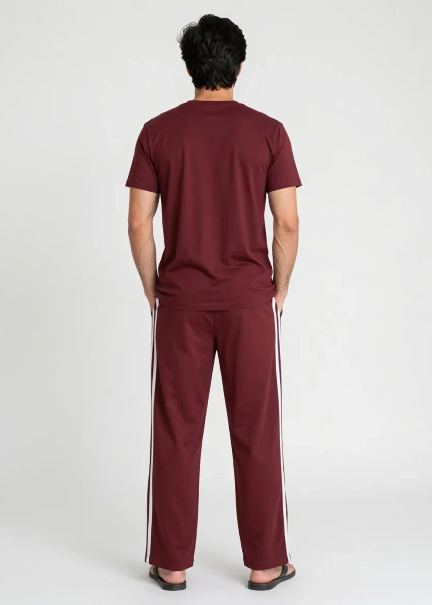 cotton jersey Tracksuit in Maroon
