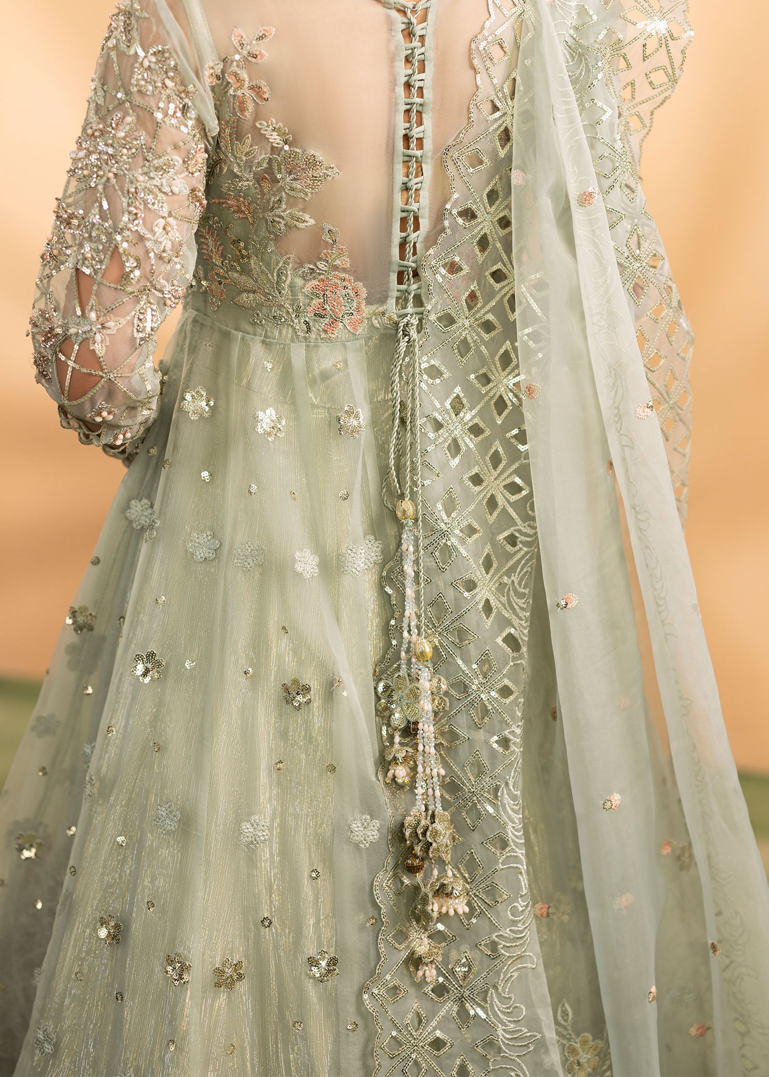 organza Maxi in Pistachio green