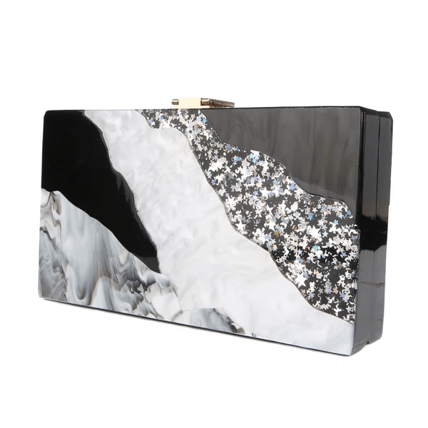 Acrylic hand dinner dress bag Luxury Marble Phone Clutch