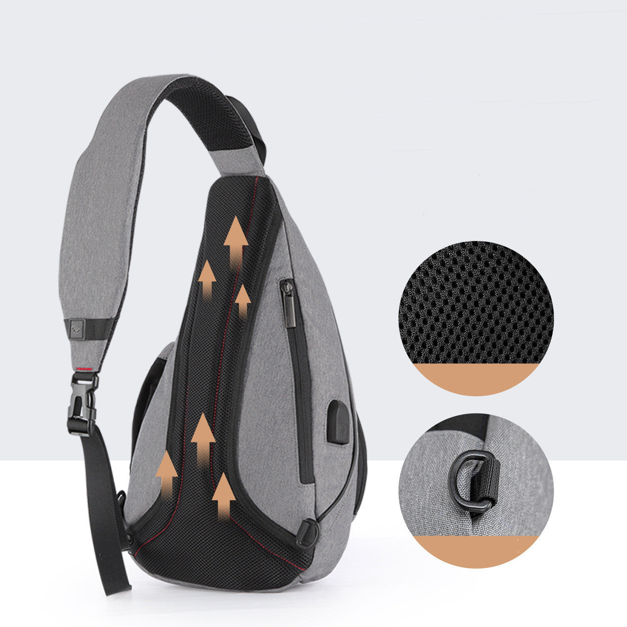 Messenger Bag Triangle Bag Men's Casual Water Drop Bag Small Backpack