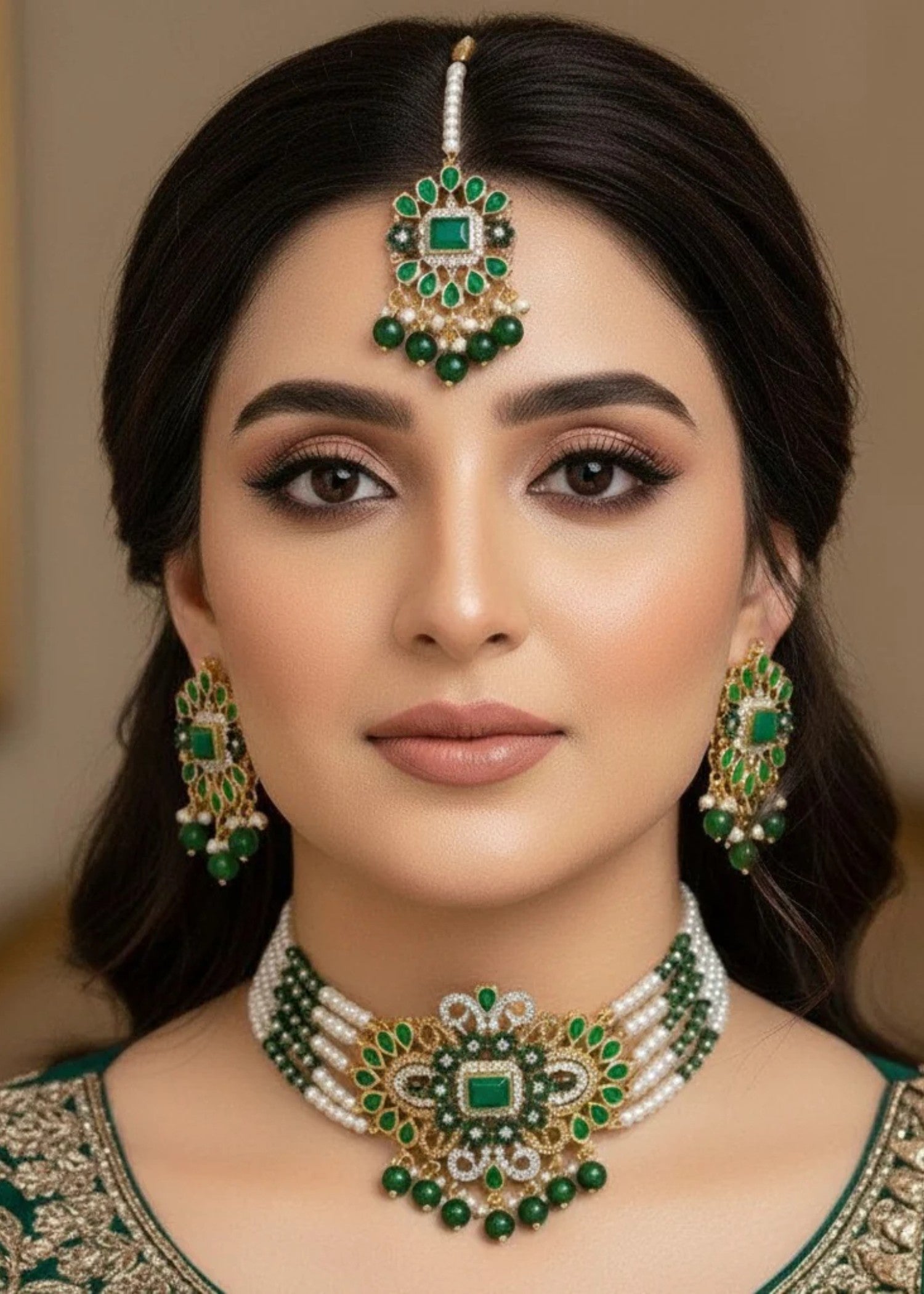 Choker in Emerald green Color by - Trendy Women Choker SRL6775