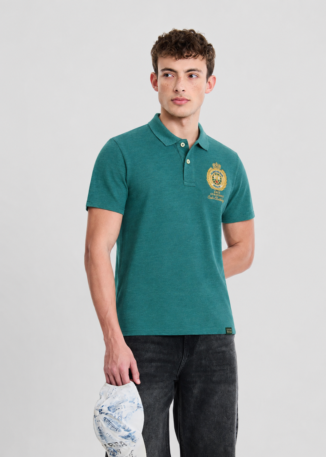 cotton pique Polo Shirt in Teal