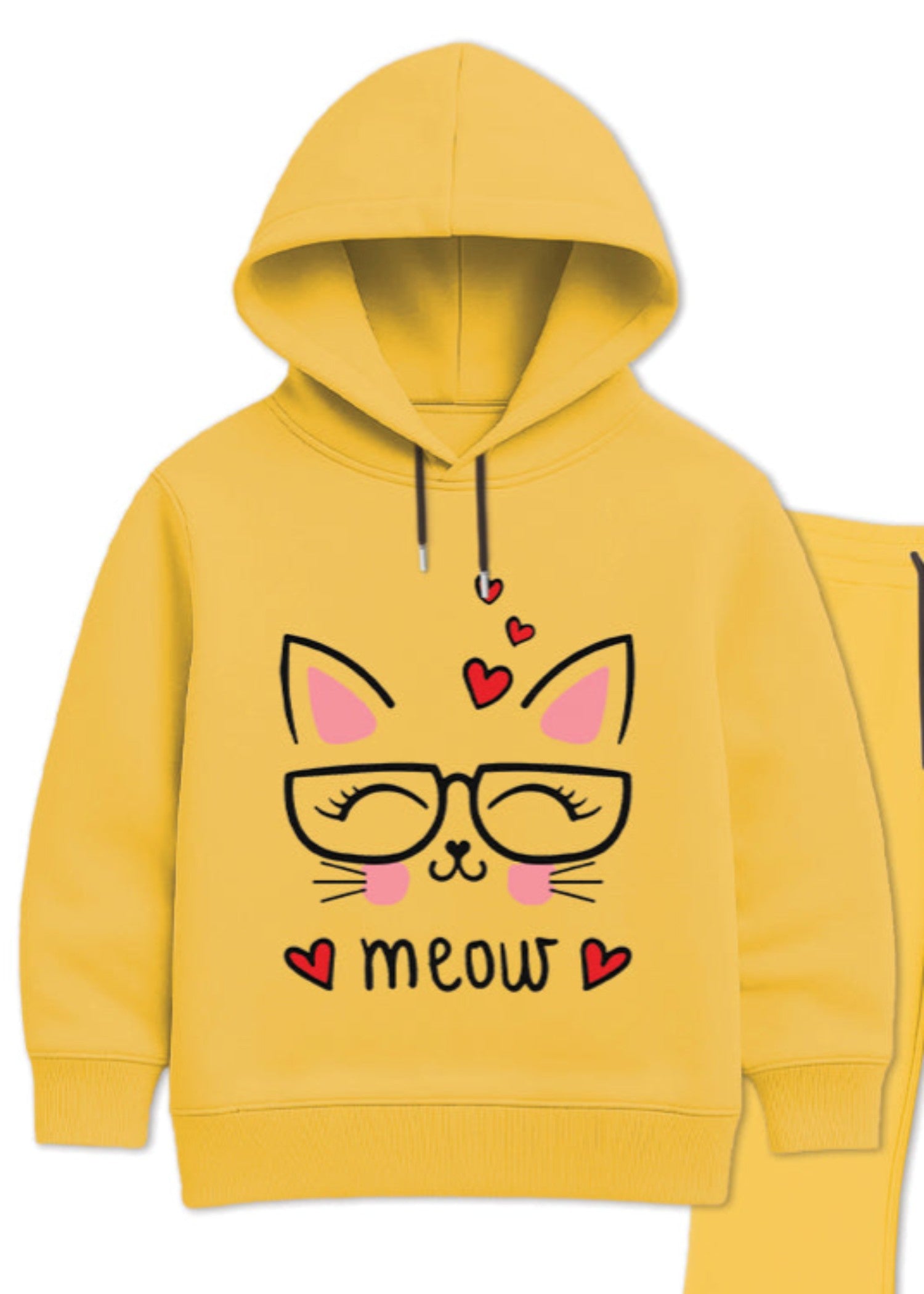 fleece Hoodie in Yellow