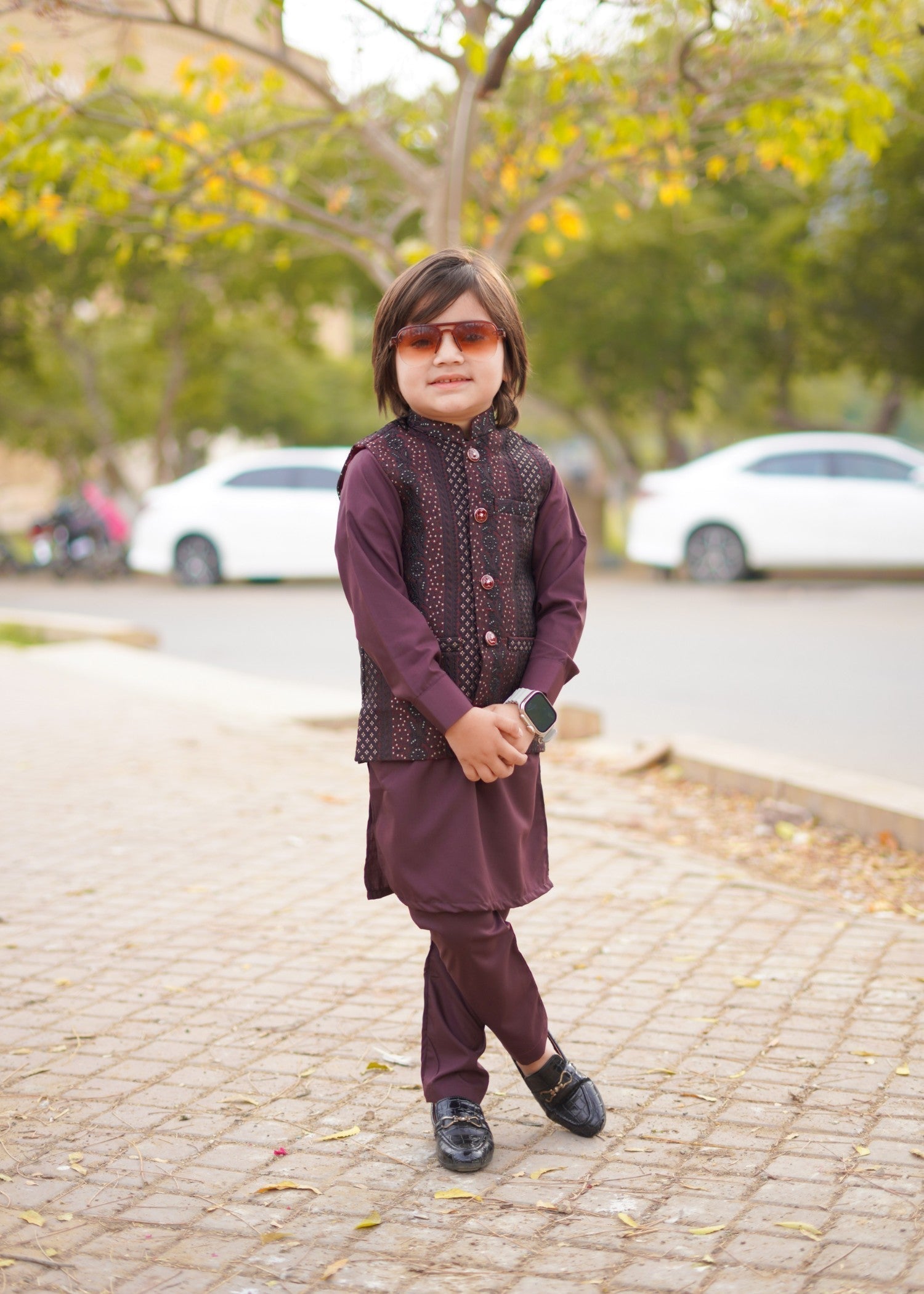 masuri Waistcoat in Maroon