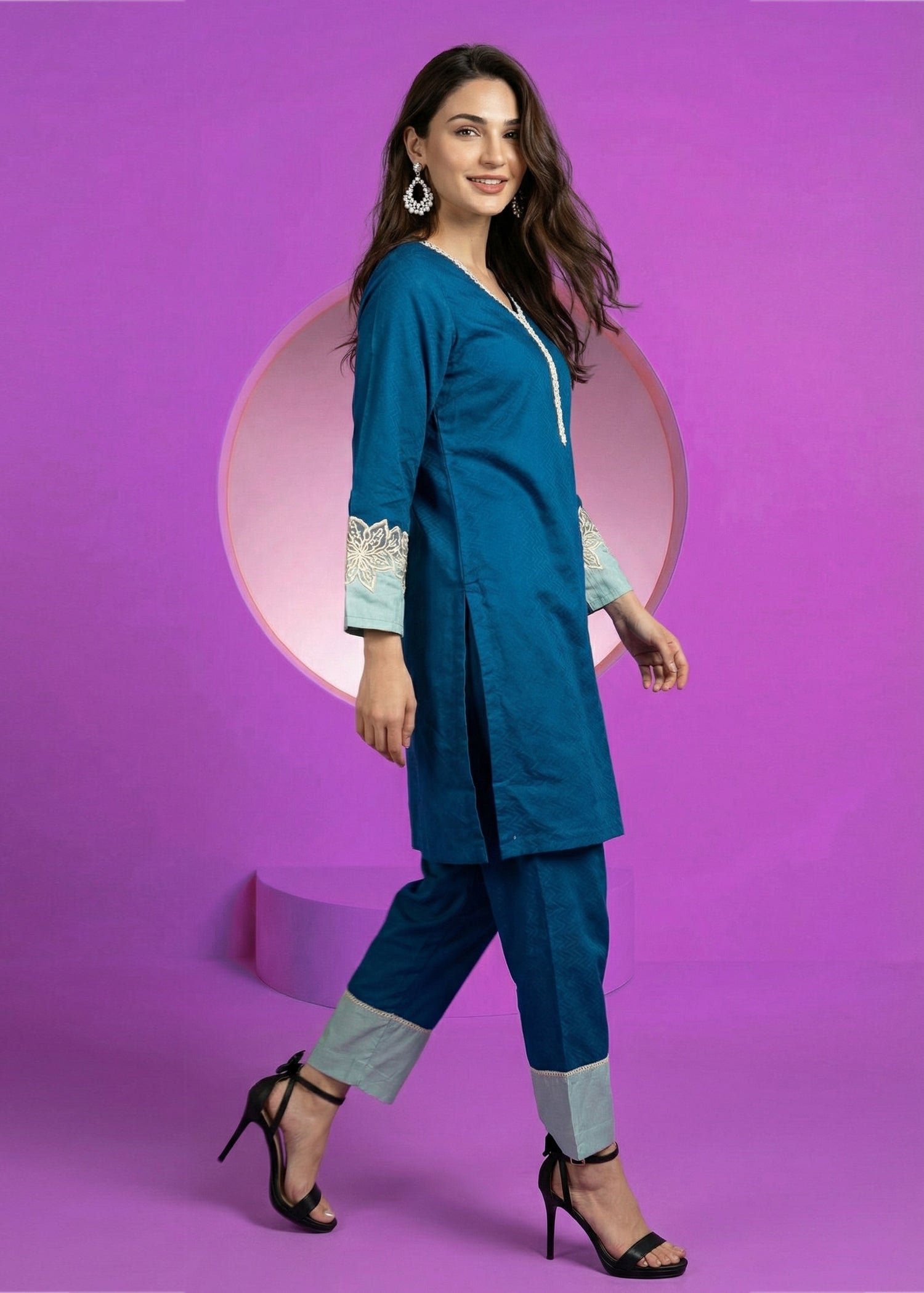 banarasi Kurta Set in Blue