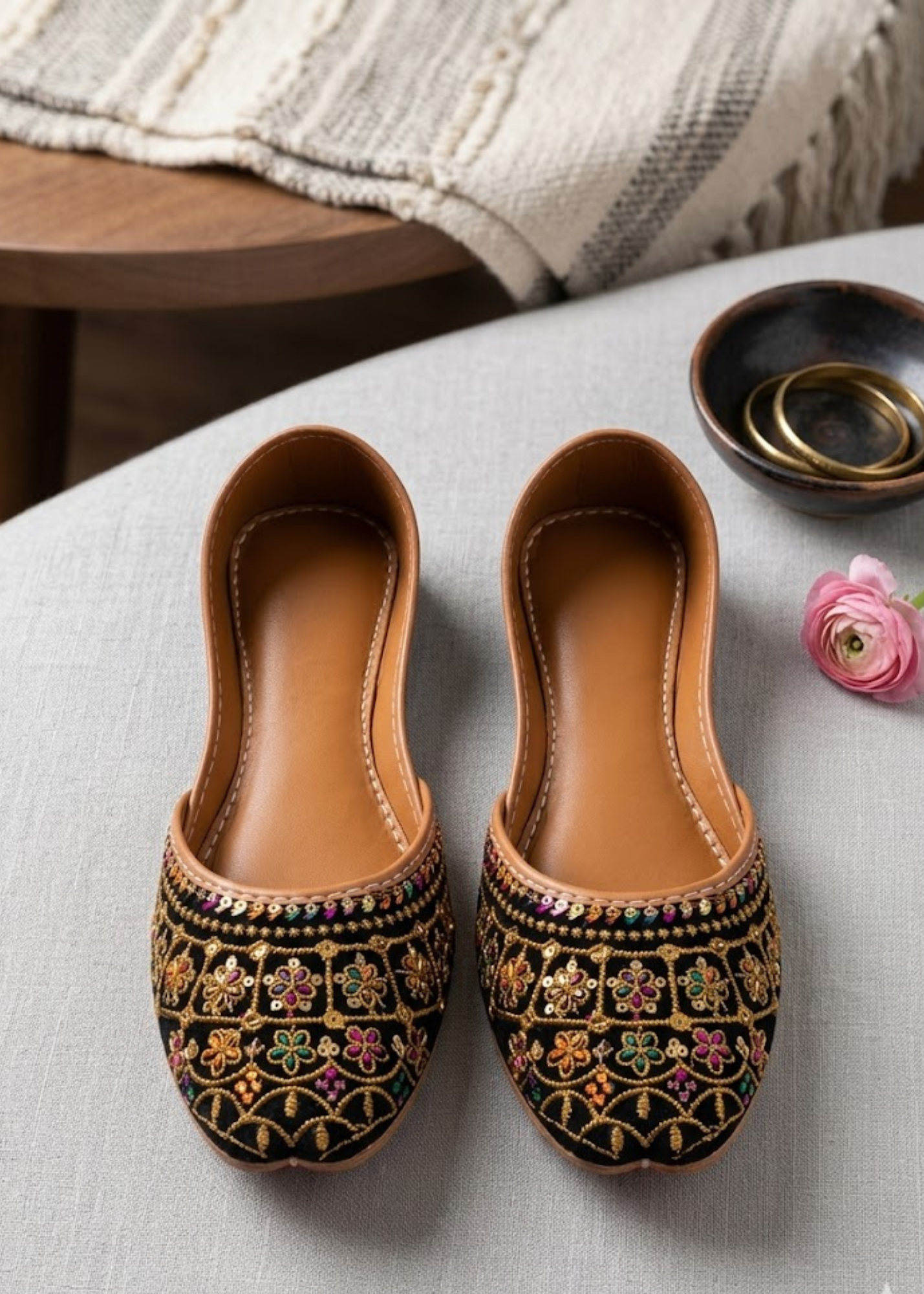 Khussa in Black by - High Quality Women Khussa SFO2120