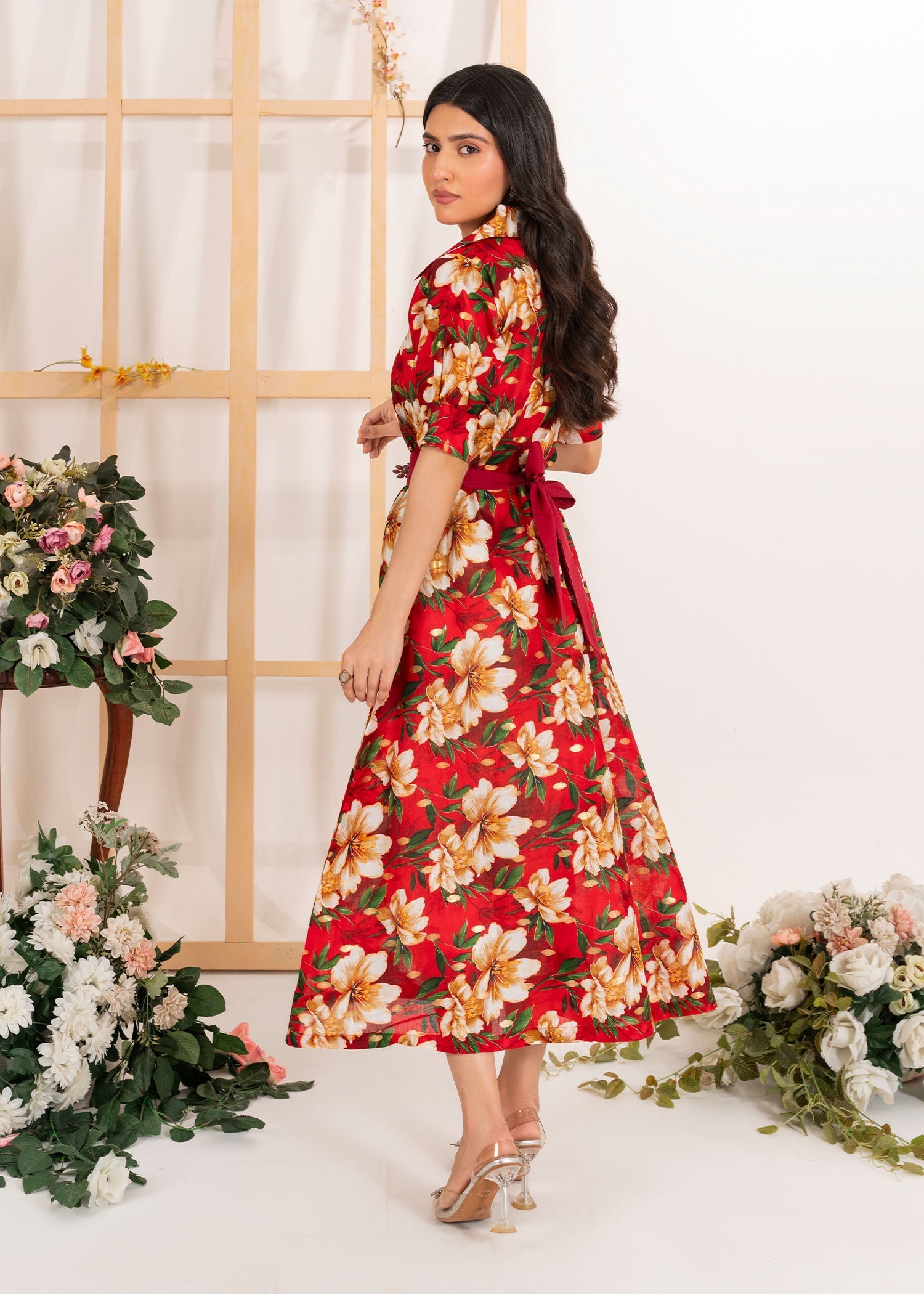 lawn Maxi in Blood red