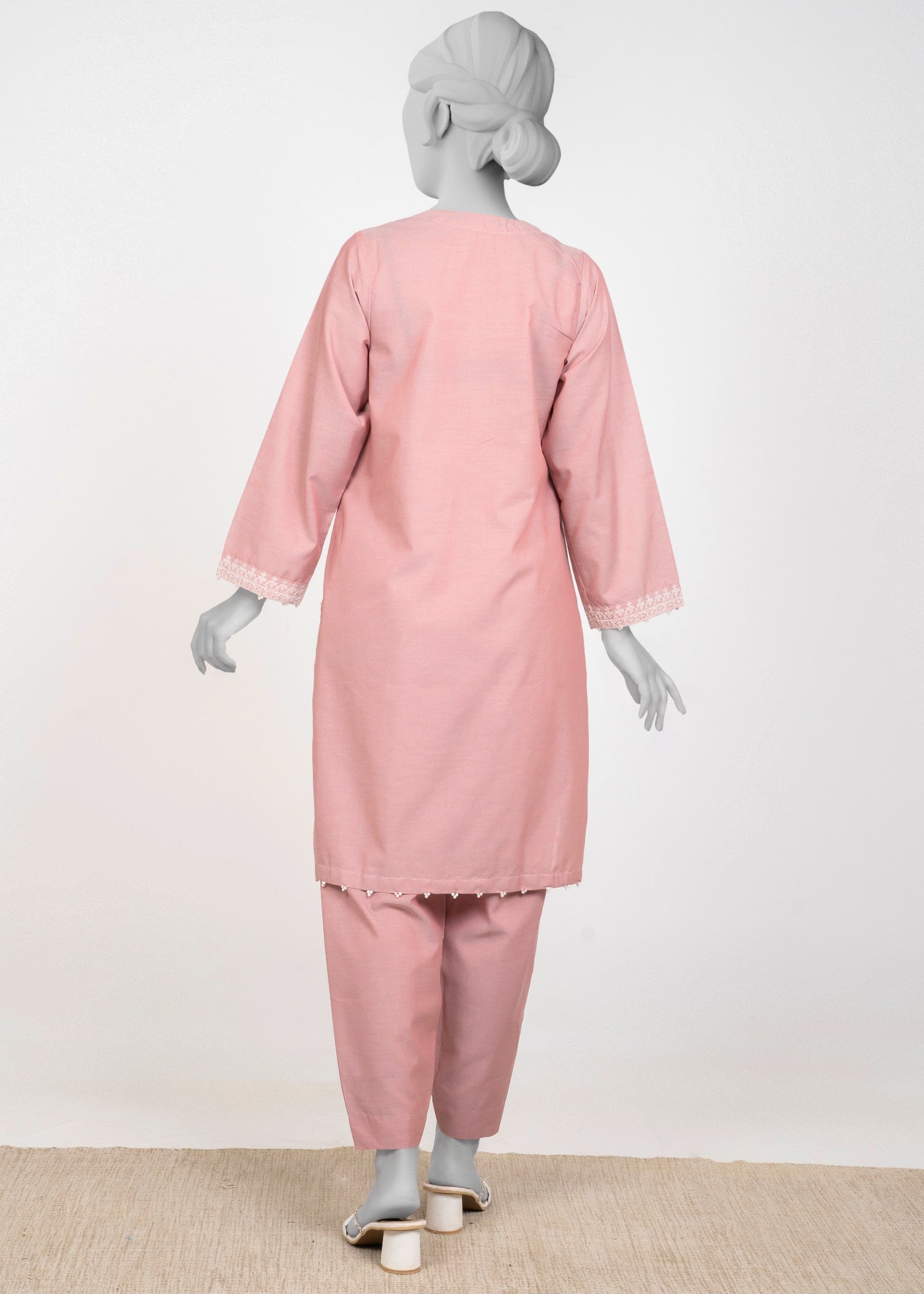satin polyester Kurta Set in Pink