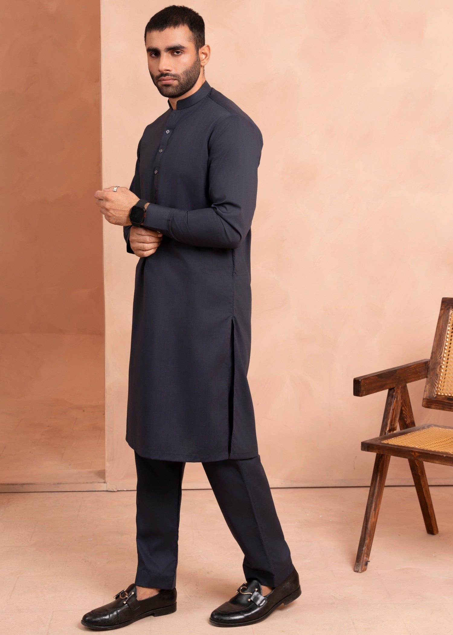 wash & wear Kurta Set in Dark blue