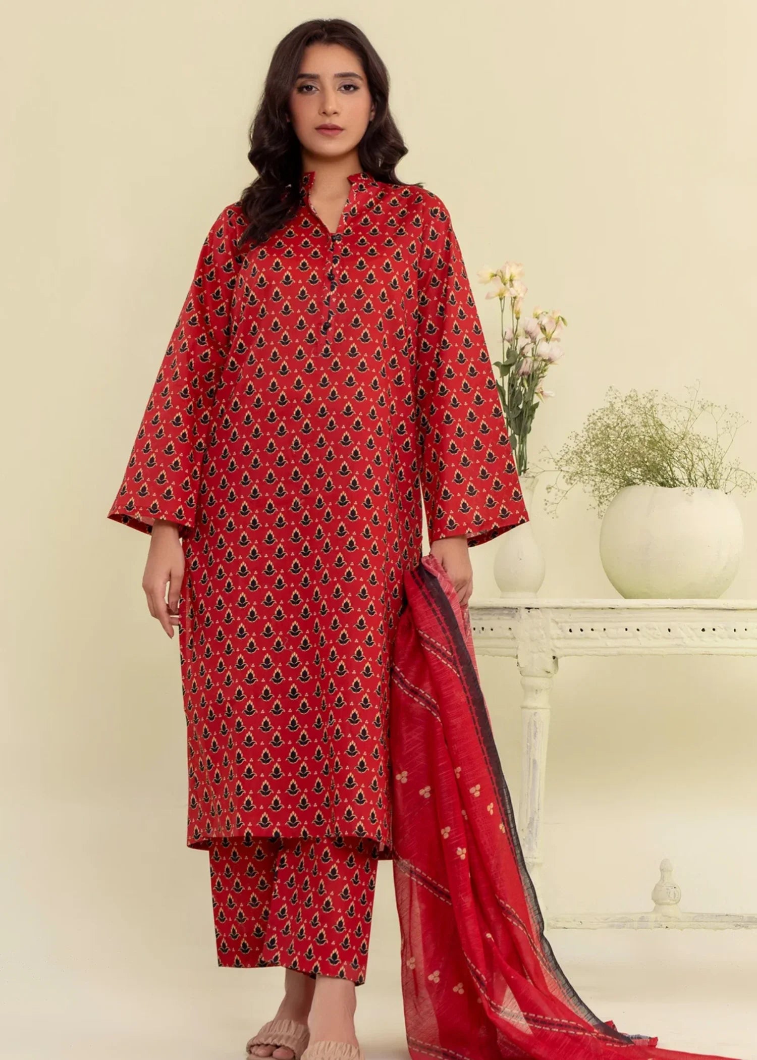georgette Kurta Set in Maroon