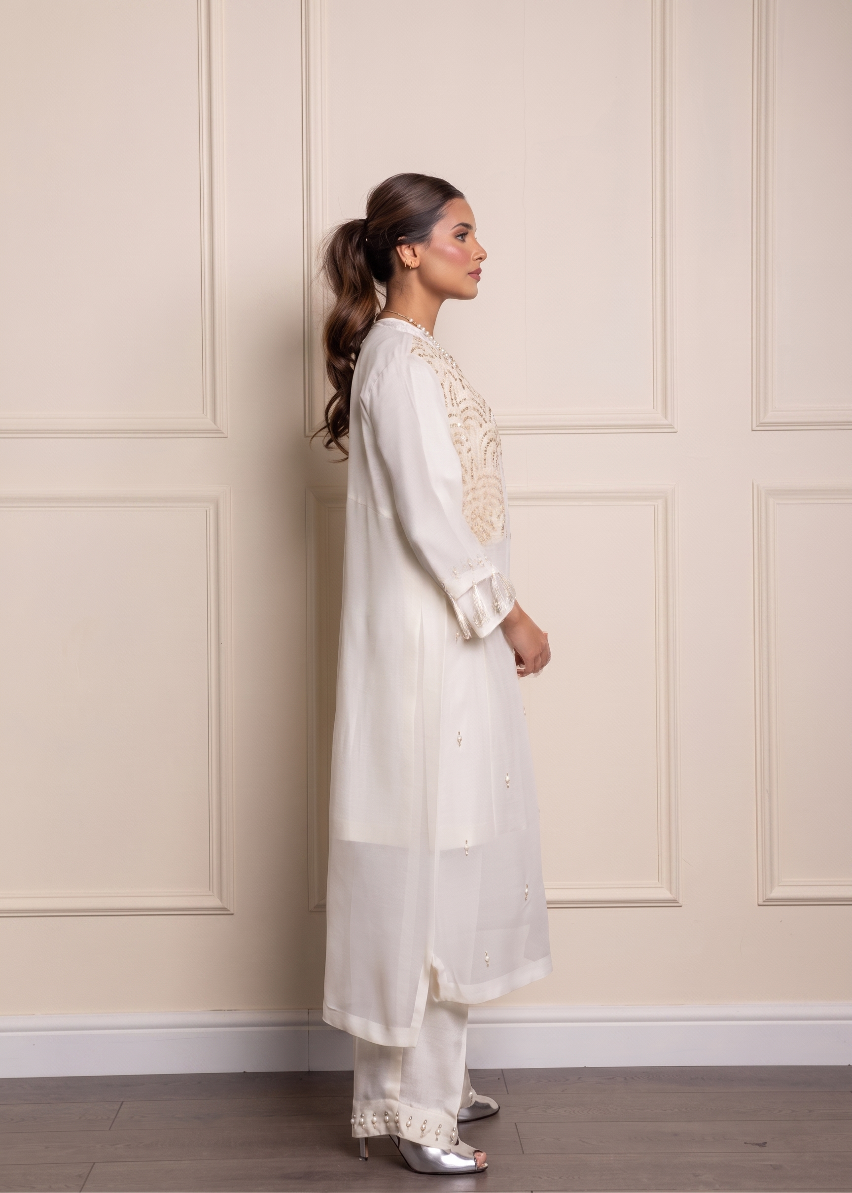 georgette Gown in Cream