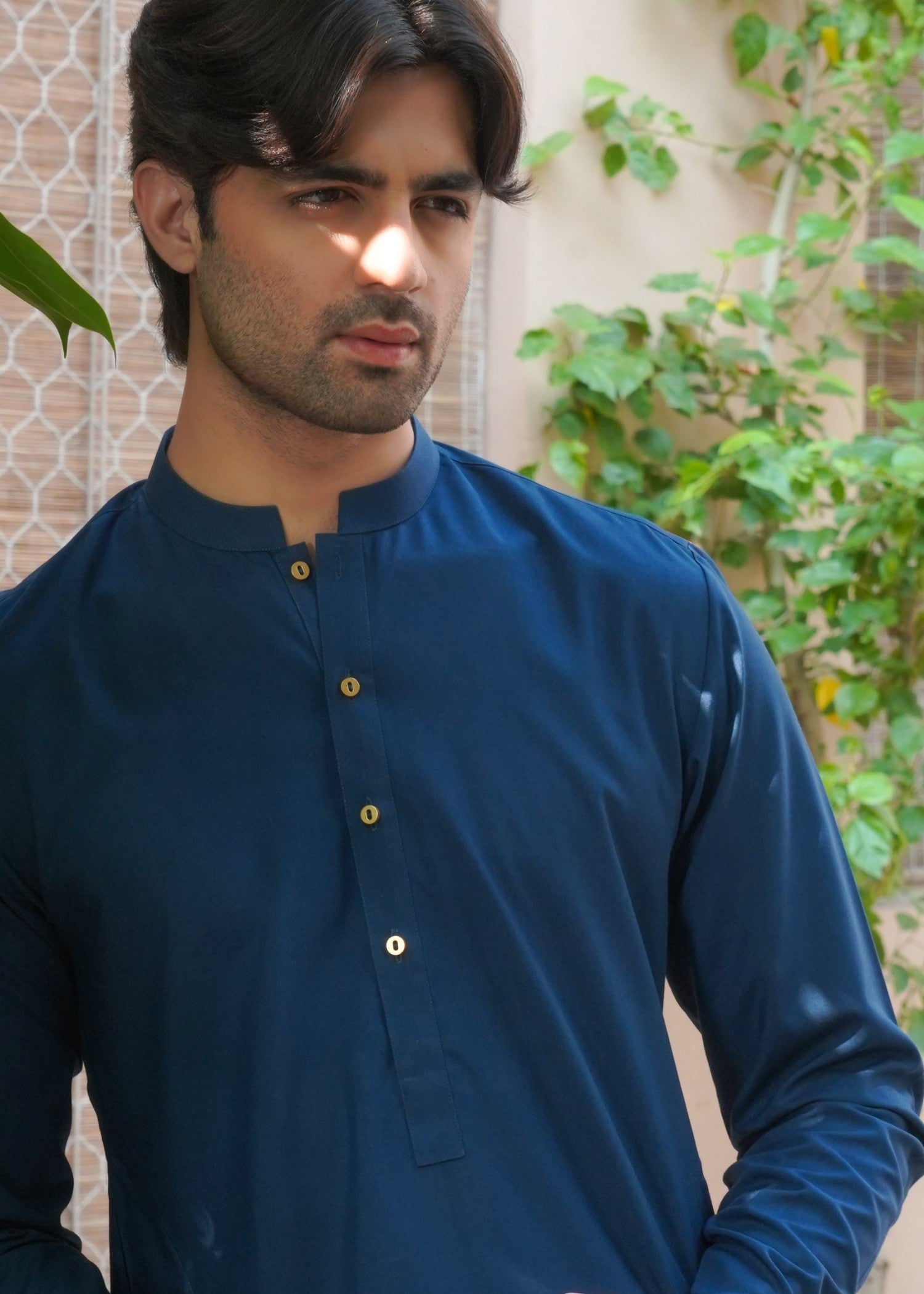 wool Kurta Set in Blue