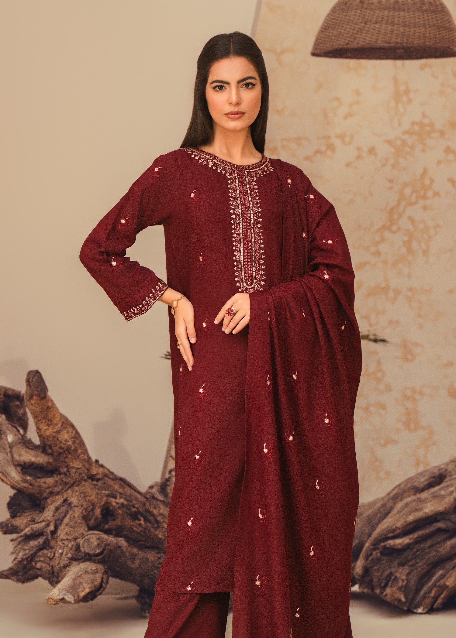marina Kurta Set in Maroon