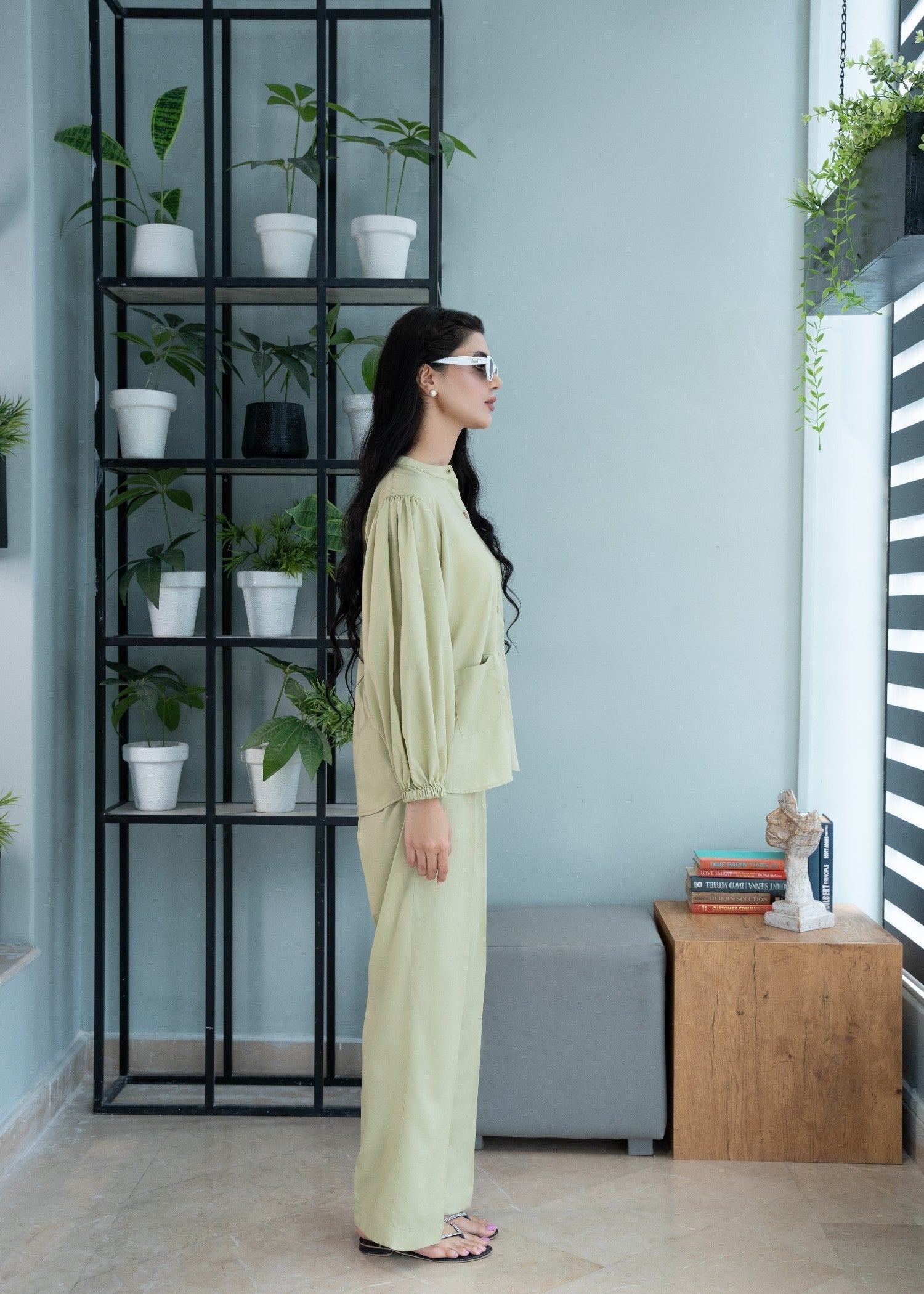 tropical Co Ord Sets in Sage green