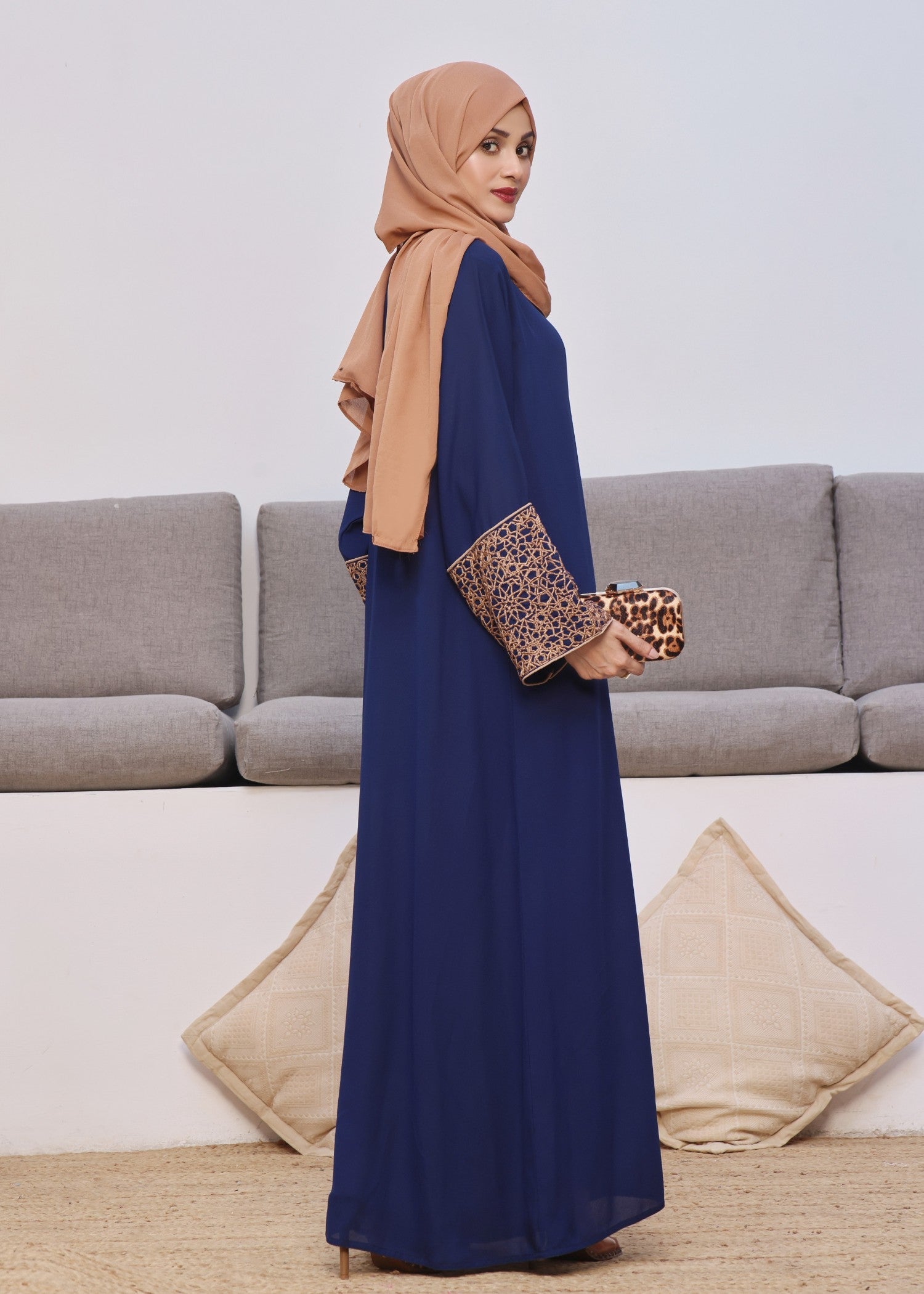 georgette Abaya in Royal blue